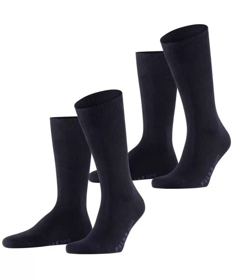 Falke Profuomo Calze Sportive Swing - Confezione da 2 Paia Blu Marino, Qualità Premium a Prezzo Accessibile