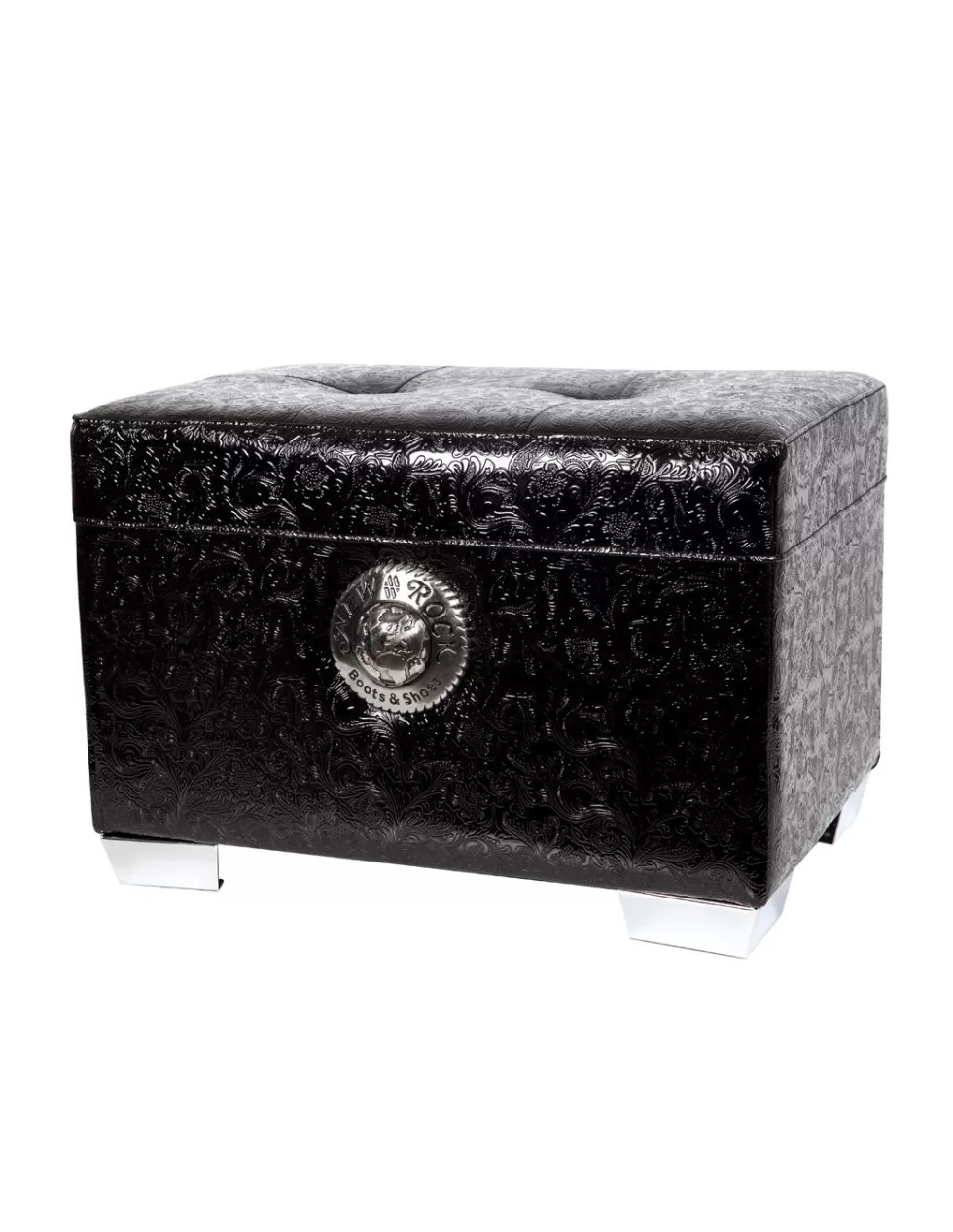 Pouf Design Moderno New Rock Accessori - NR Pouf 03 in Tessuto Grigio Antracite, Comodo e Versatile per Interni