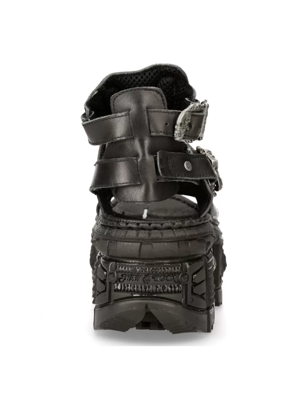 Stivaletti New Rock Tank in Pelle Nero - Modello Alla Caviglia con Suola Ammortizzata (Cod. M-BIOS131-C2)