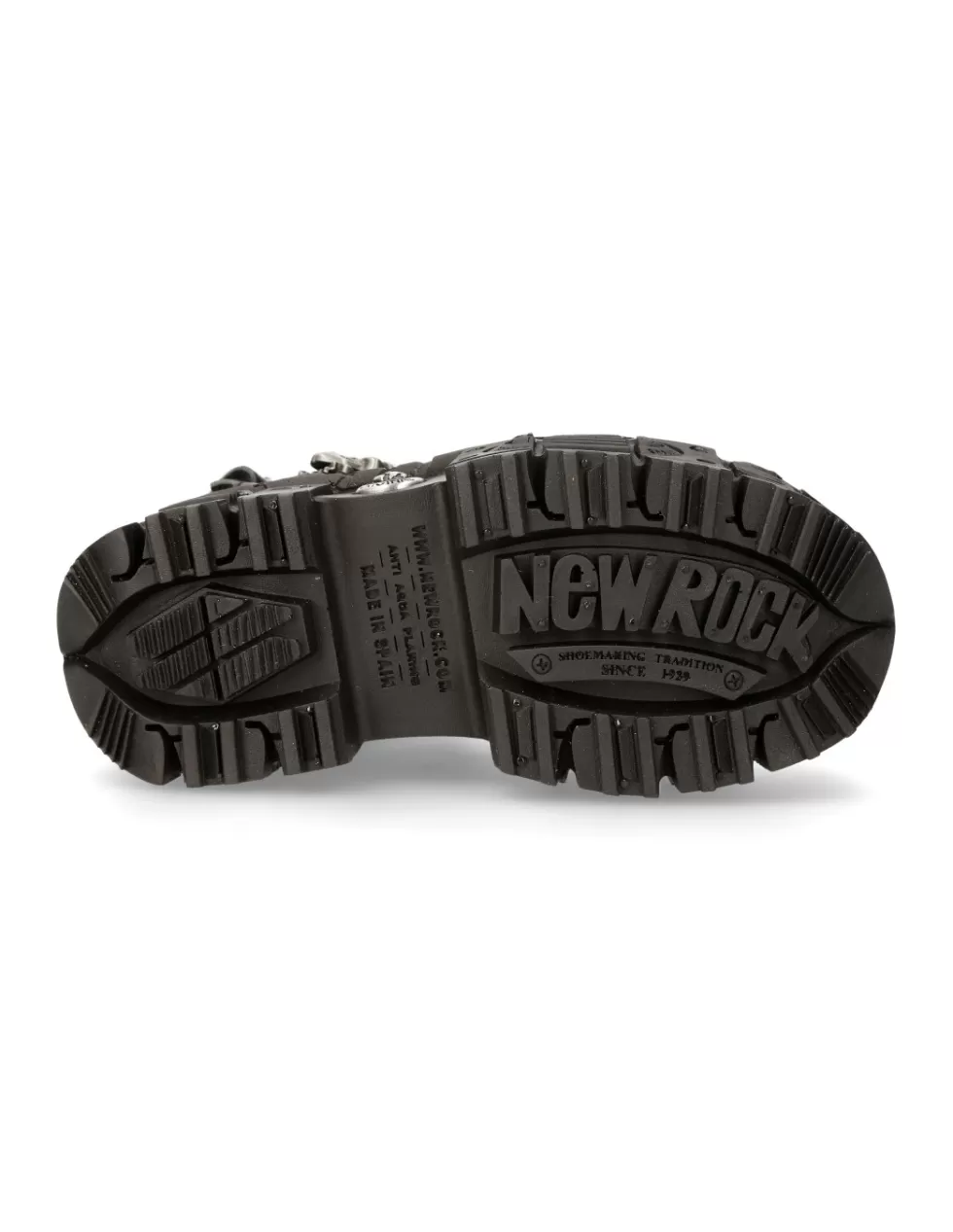 Stivaletti New Rock Tank in Pelle Nero - Modello Alla Caviglia con Suola Ammortizzata (Cod. M-BIOS131-C2)