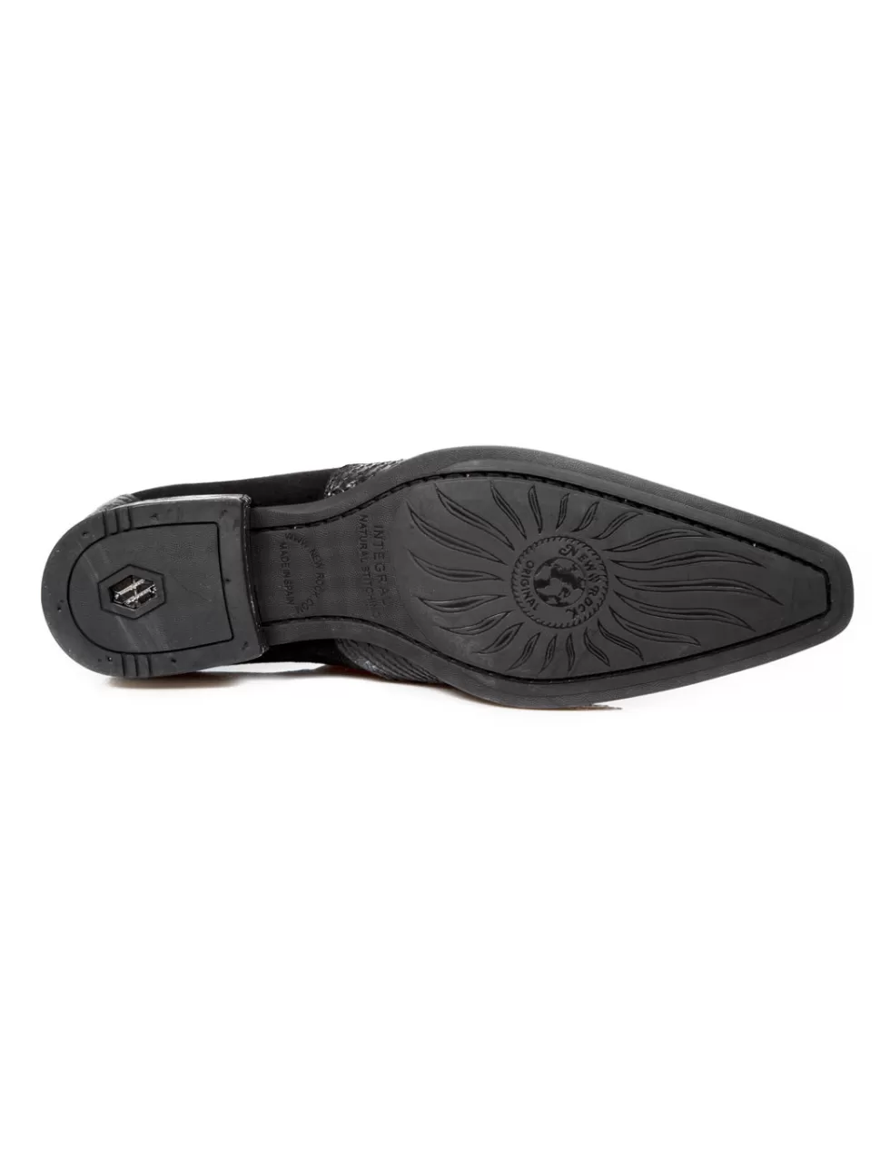 New Rock Stivaletti Alti NEWMAN in Pelle con Borchie - Modello M2246-C52 Stile Robustico Uomo