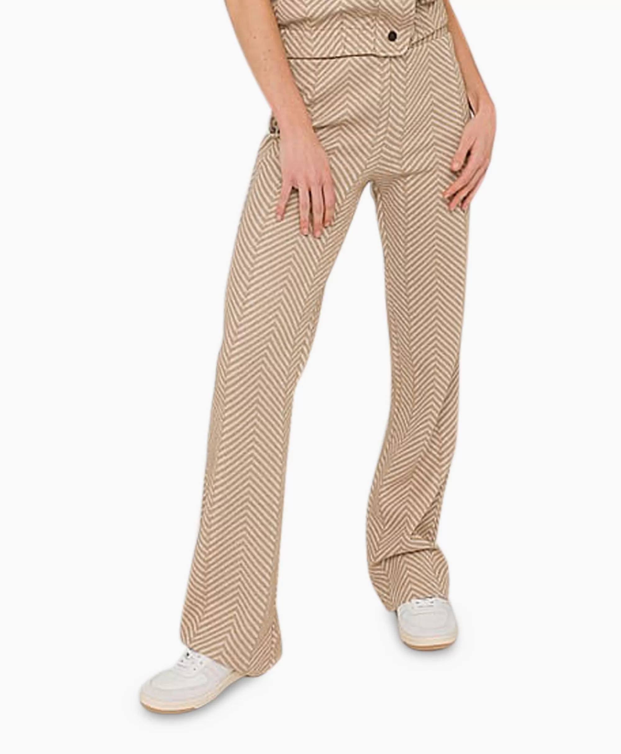 Pantaloni Classici Anna Van Toor - Mod. 26A02 Sabbia, Tessuto Comodo e Design Elegante