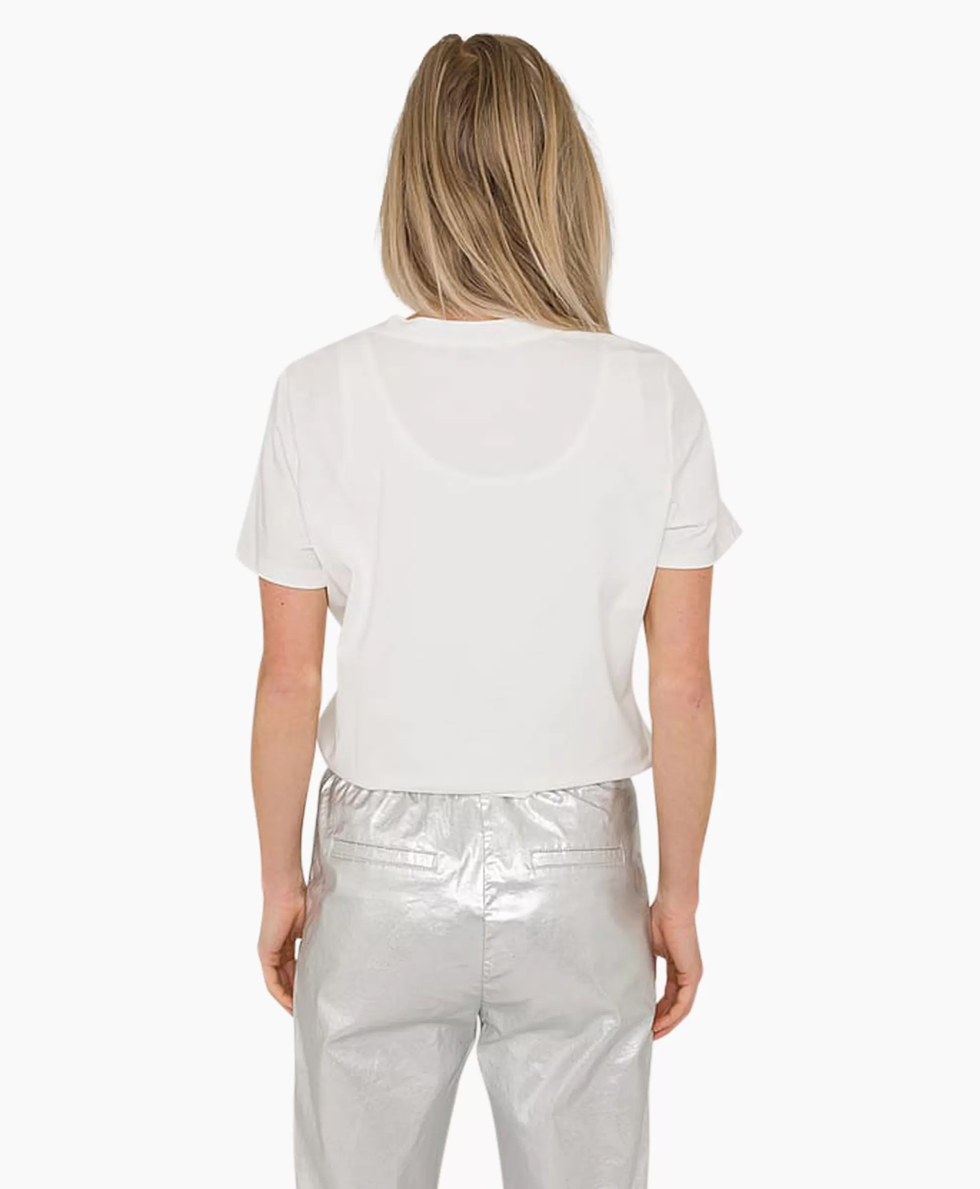 Maglietta Elegante Manica Corta Anna Van Toor - Bianco Rotto, Modello 08A04-03629