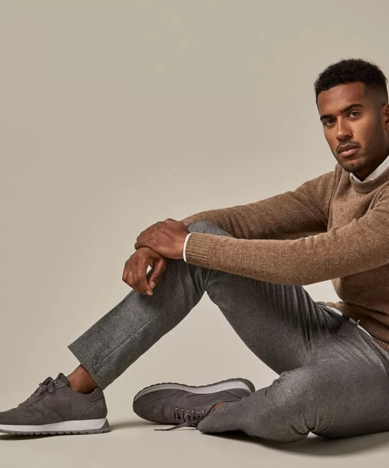 Profuomo Maglia Sportiva in Flanella di Cotone Antracite - Taglio Slim con Tessuto Tecnico per Massima Agilità e Conforto Dinamico