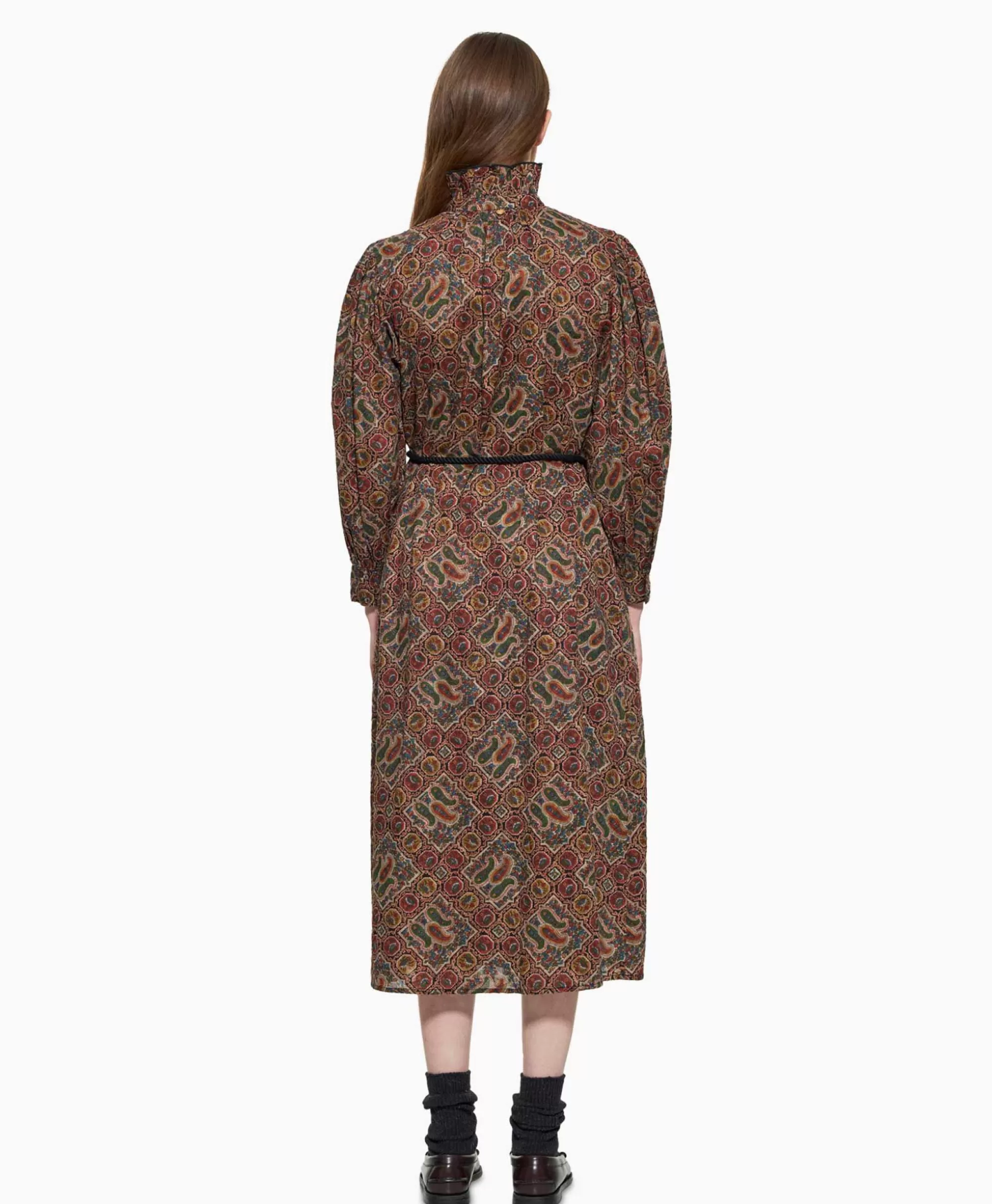 Antik Batik Abito Lungo Zina - Vestito Elegante in Stile Vintage con Motivi Batik, Disponibile in Diverse Misure e Tinte