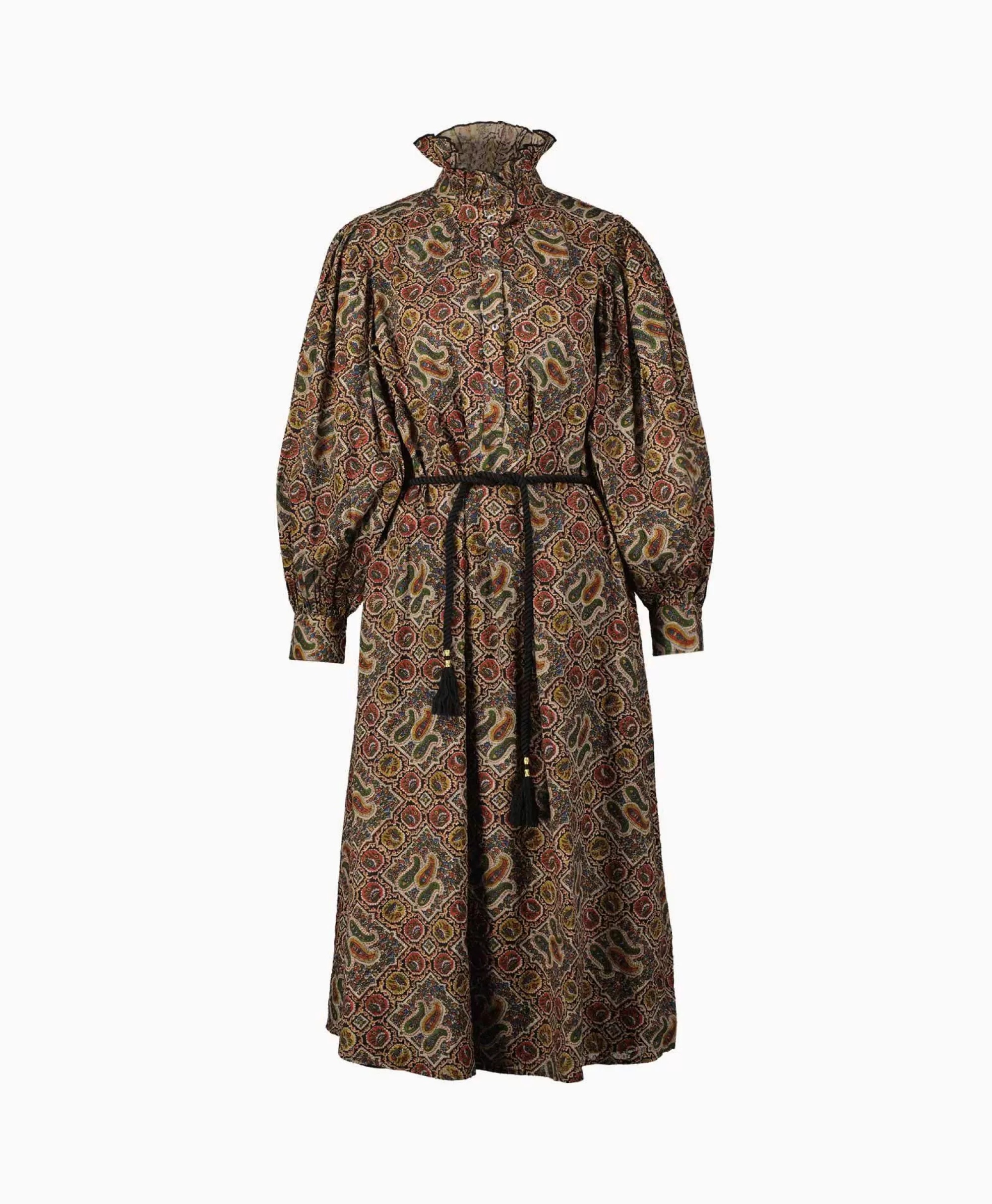 Antik Batik Abito Lungo Zina - Vestito Elegante in Stile Vintage con Motivi Batik, Disponibile in Diverse Misure e Tinte