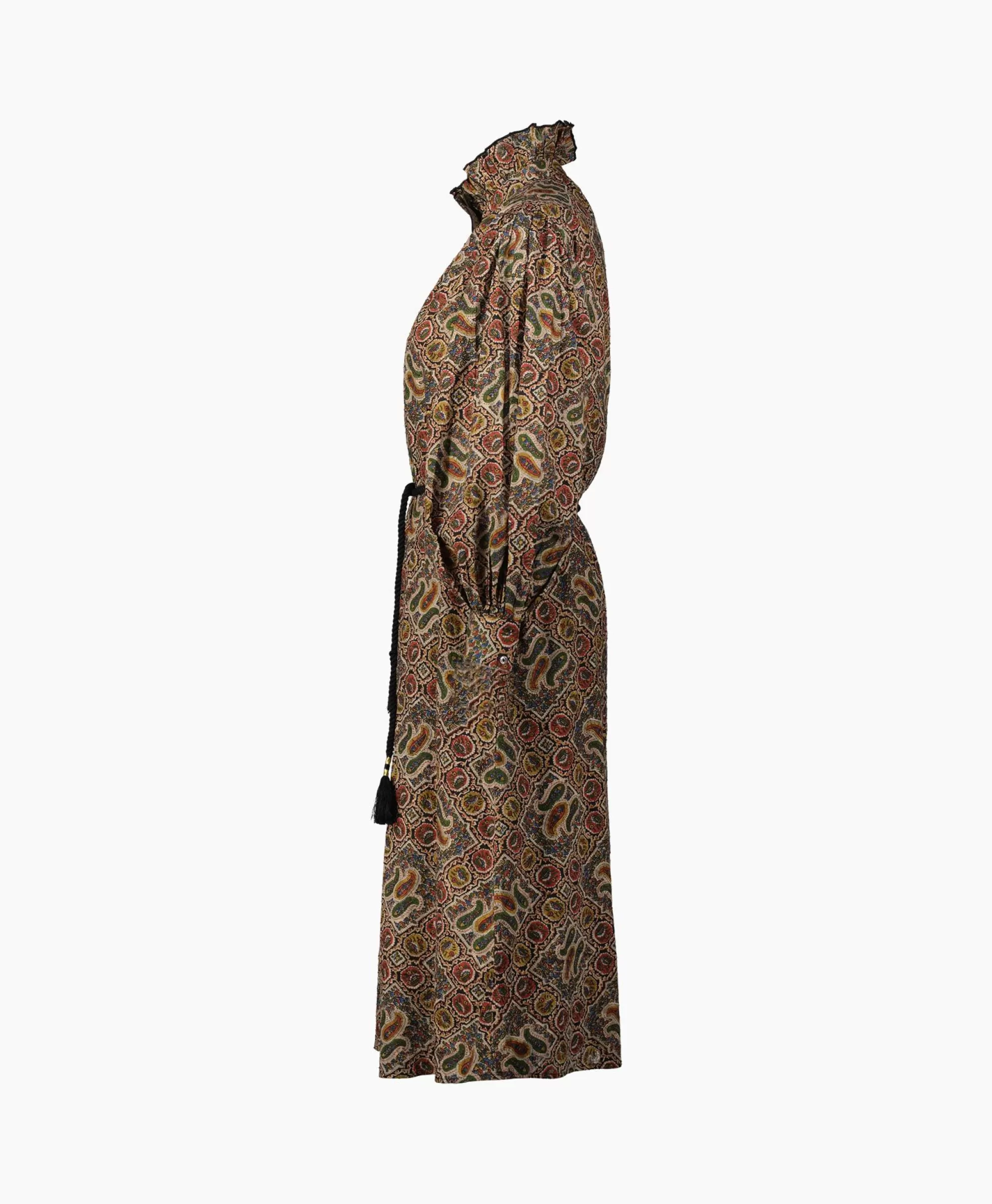 Antik Batik Abito Lungo Zina - Vestito Elegante in Stile Vintage con Motivi Batik, Disponibile in Diverse Misure e Tinte