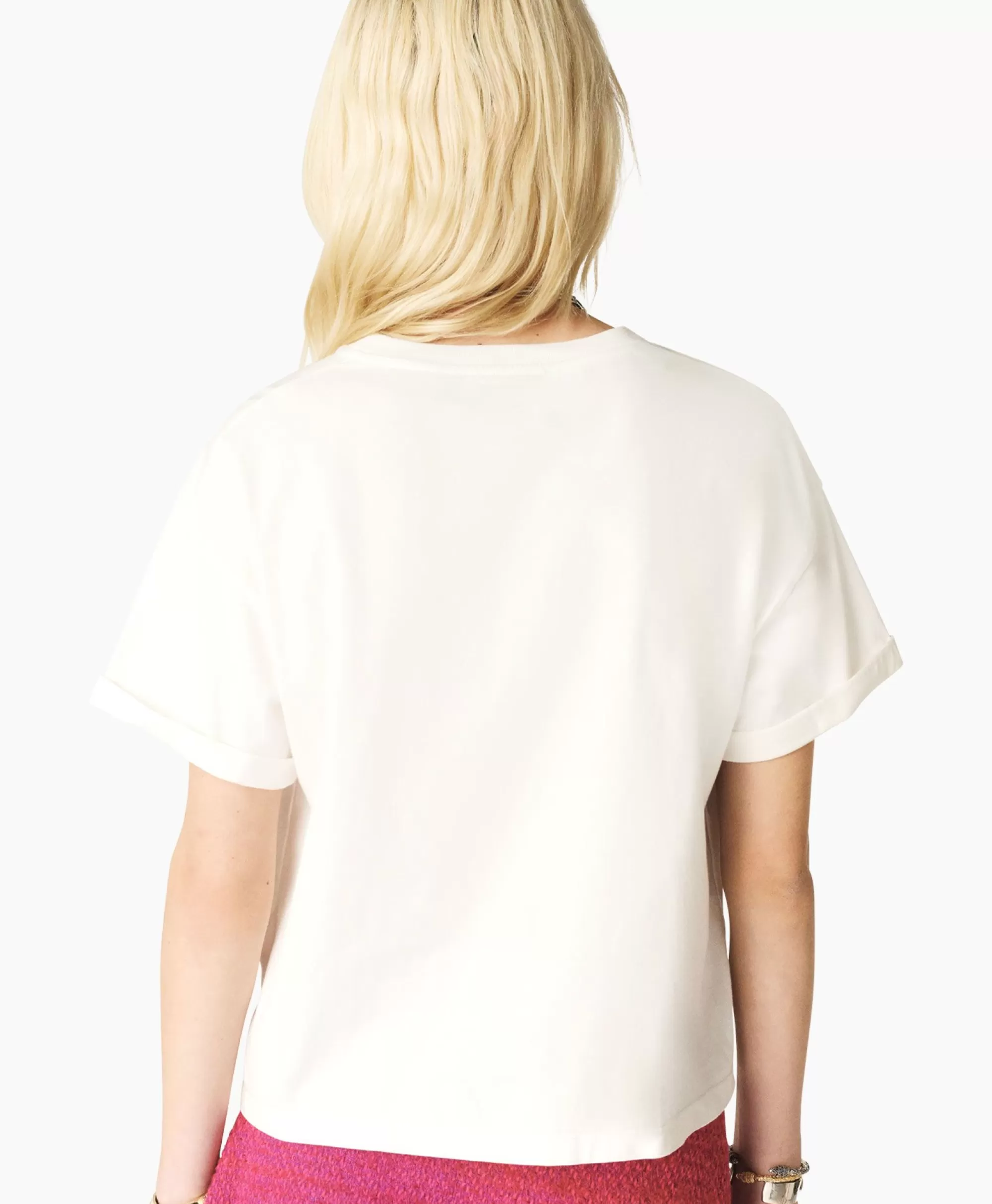 Ba&Sh Maglietta con Maniche Corte Rosie - Design Elegante in Ecru per Look Casual e Fresco