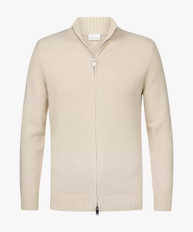 ProFuomo Giacca in Lana Bollita con Zip Completo - Beige a Prezzo Accessibile