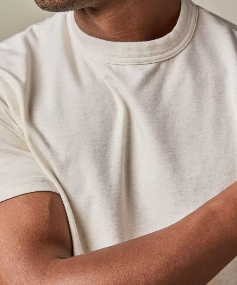 Maglietta Profuomo Essential in Tessuto Mélange - Beige Naturale, Nuova Collezione Comfort per Stilare Casual