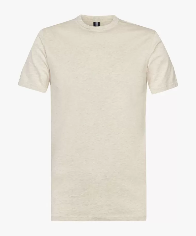 Maglietta Profuomo Essential in Tessuto Mélange - Beige Naturale, Nuova Collezione Comfort per Stilare Casual