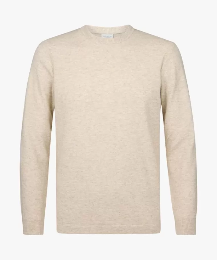 Maglione Unisex in Lana Mista Profuomo - Beige Naturale, Confezione Morbida, Disponibile per Acquisto Online
