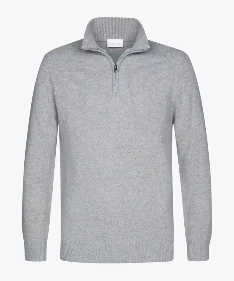 Profuomo Maglione in Lana Merino con Mezza Zip Blu Navy - Comfort e Stile Senza Tempo