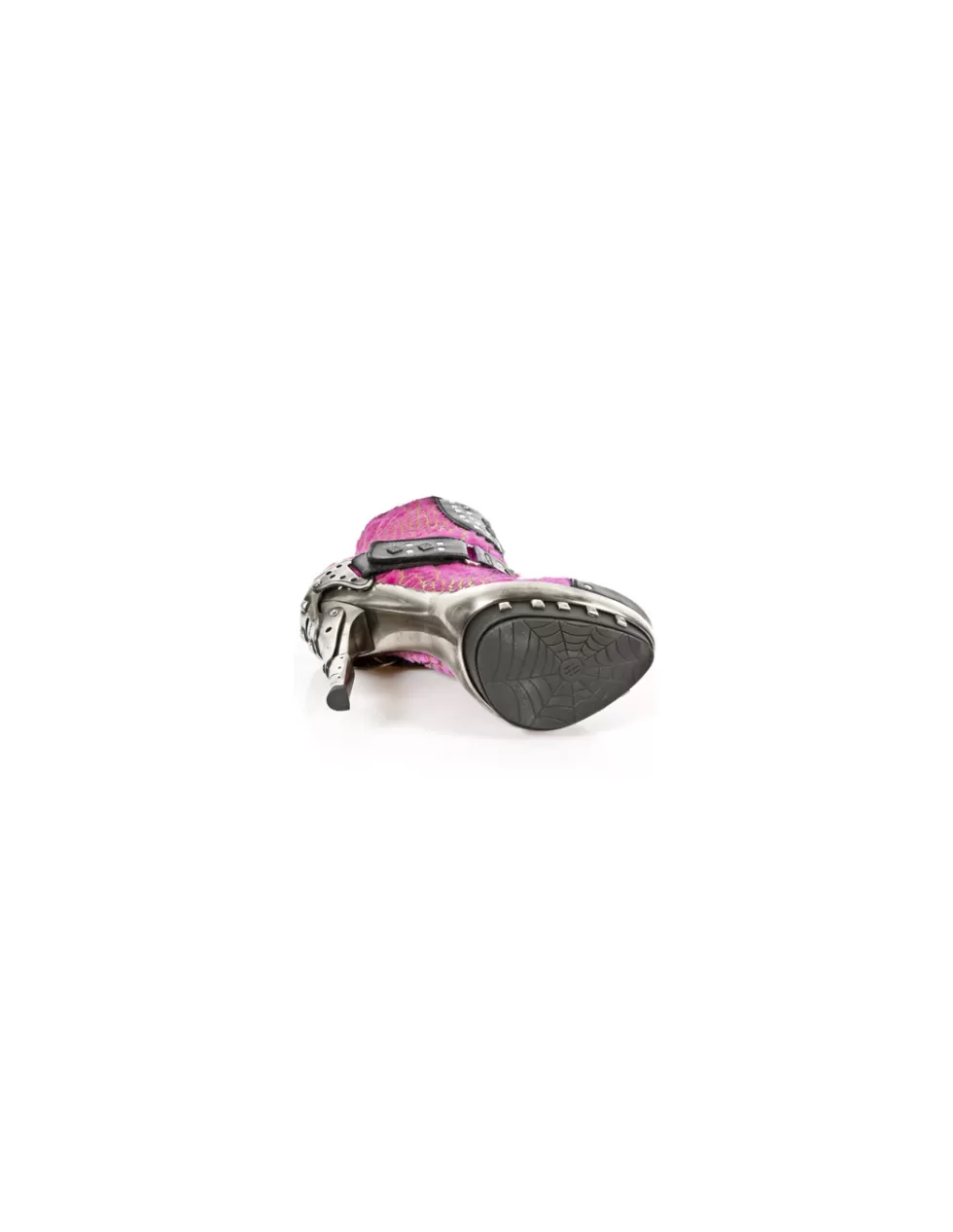 Stivaletti con Tacco New Rock - Modello Punk MPUNK003-C4 | Tacchi Alti Edizione Limitata con Dettagli Metal