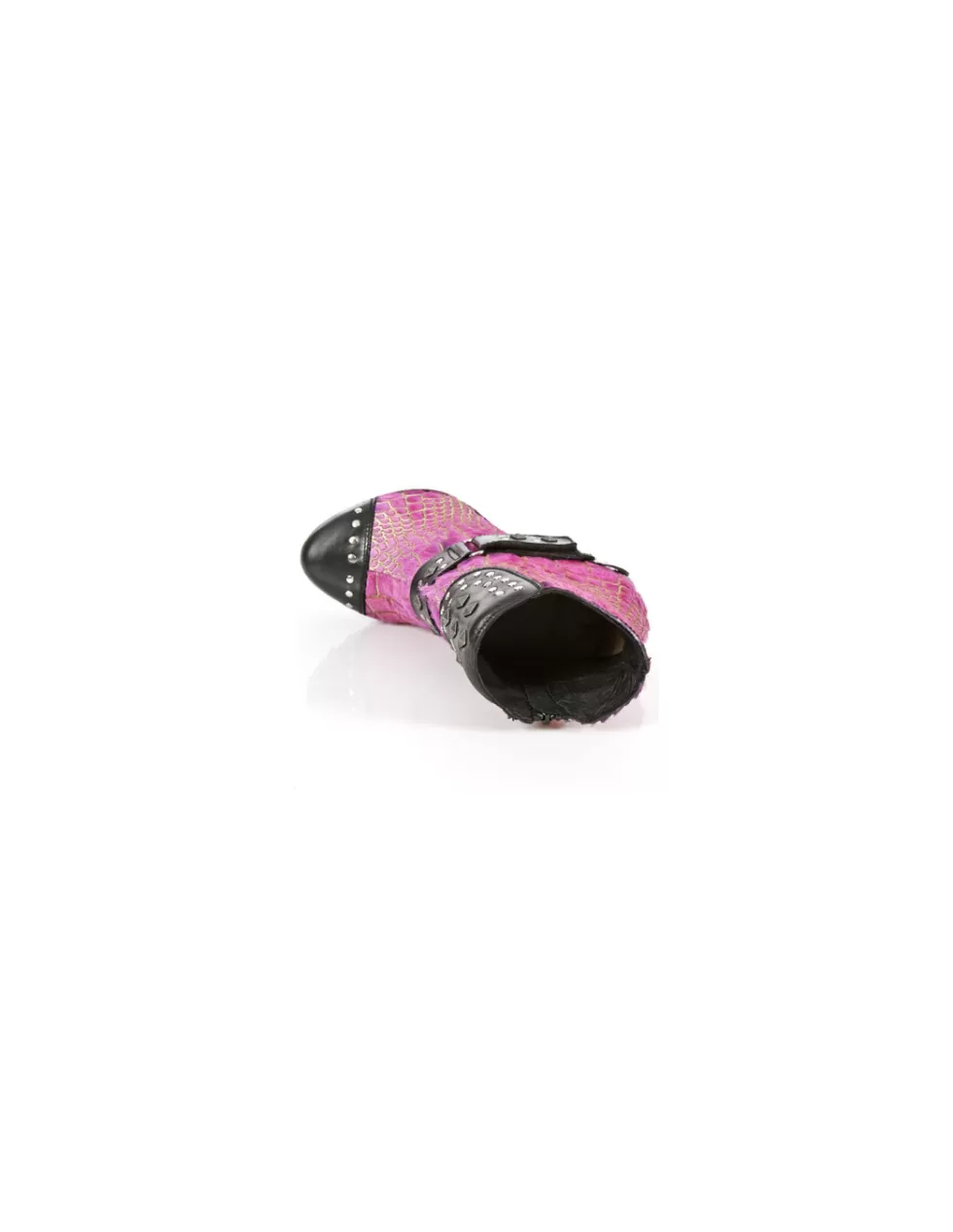 Stivaletti con Tacco New Rock - Modello Punk MPUNK003-C4 | Tacchi Alti Edizione Limitata con Dettagli Metal
