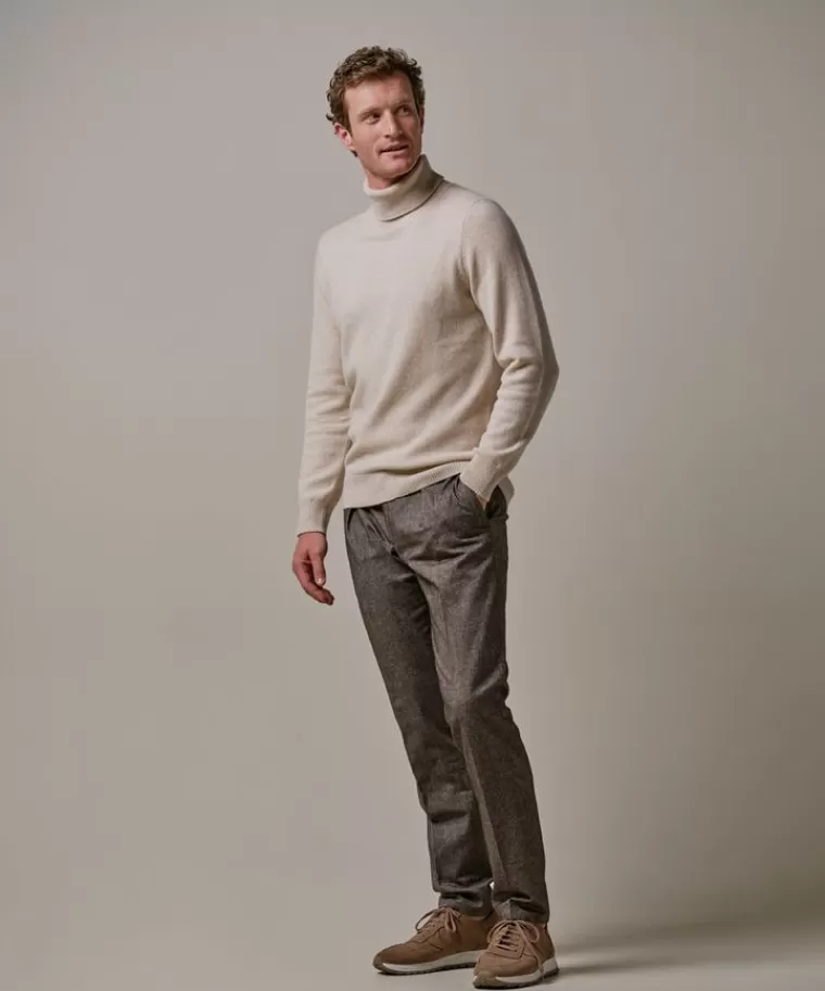 Pantaloni Sportivi Slim Fit in Flanella di Cotone Marrone Scuro - Profuomo in Promozione
