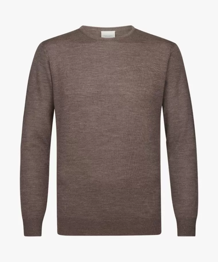 Uomo Maglione in Lana Merino Extra Fine - Girocollo Morbido Collezione Bruin Premium