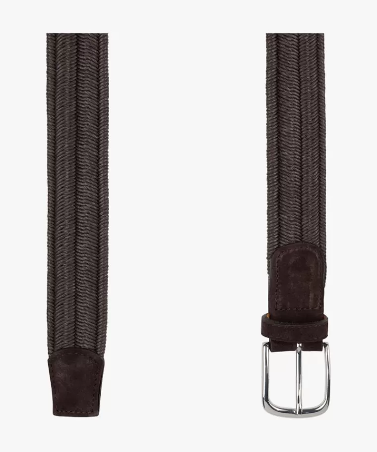 Promo Imperdibile! Cintura Elegante in Tela Cerata Elasticizzata Marrone Scuro - Consegna Rapida, Limited Edition Profuomo