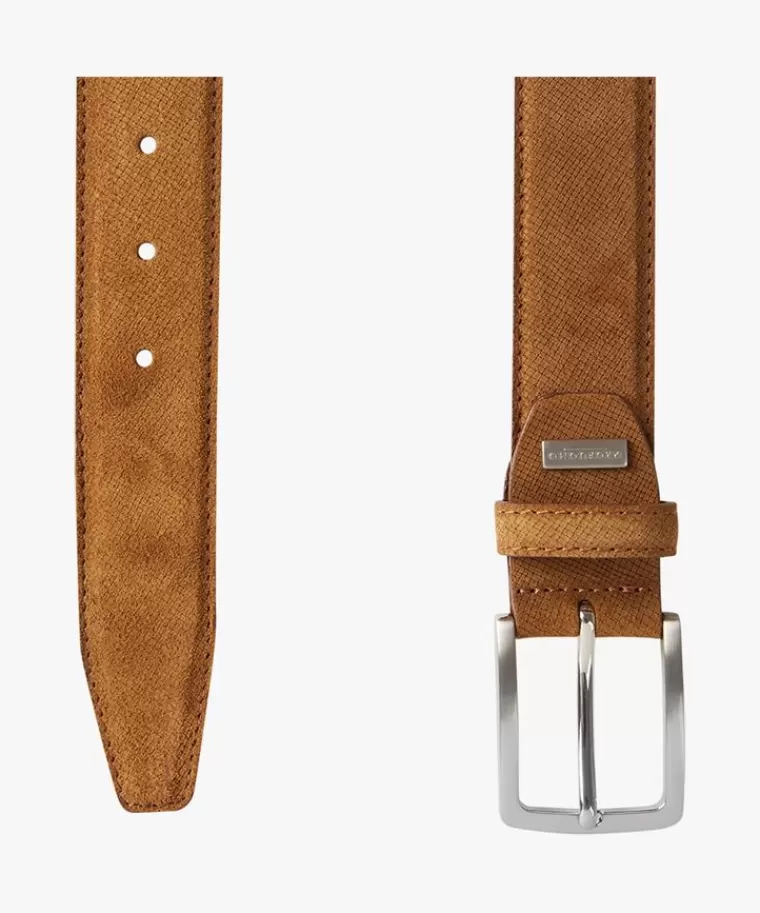 Cintura Uomo Elegante in Pelle Scamosciata Colore Cammello - Design Classico con Dettagli Artigianali | Profuomo Collection