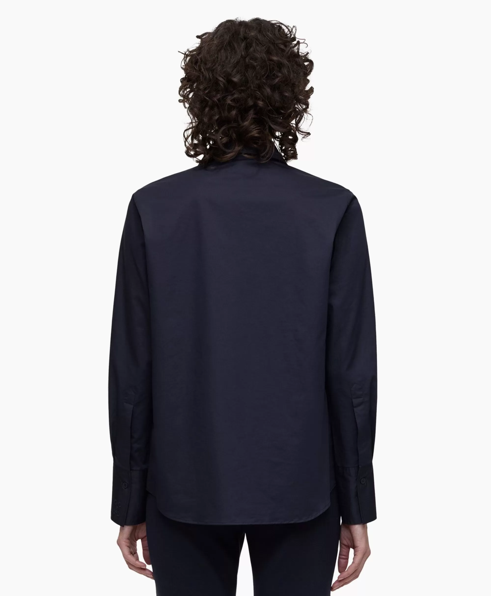 Tunica Elegante con Scollo V in Blu Scuro - Camicia Lunga Confortevole per Donne