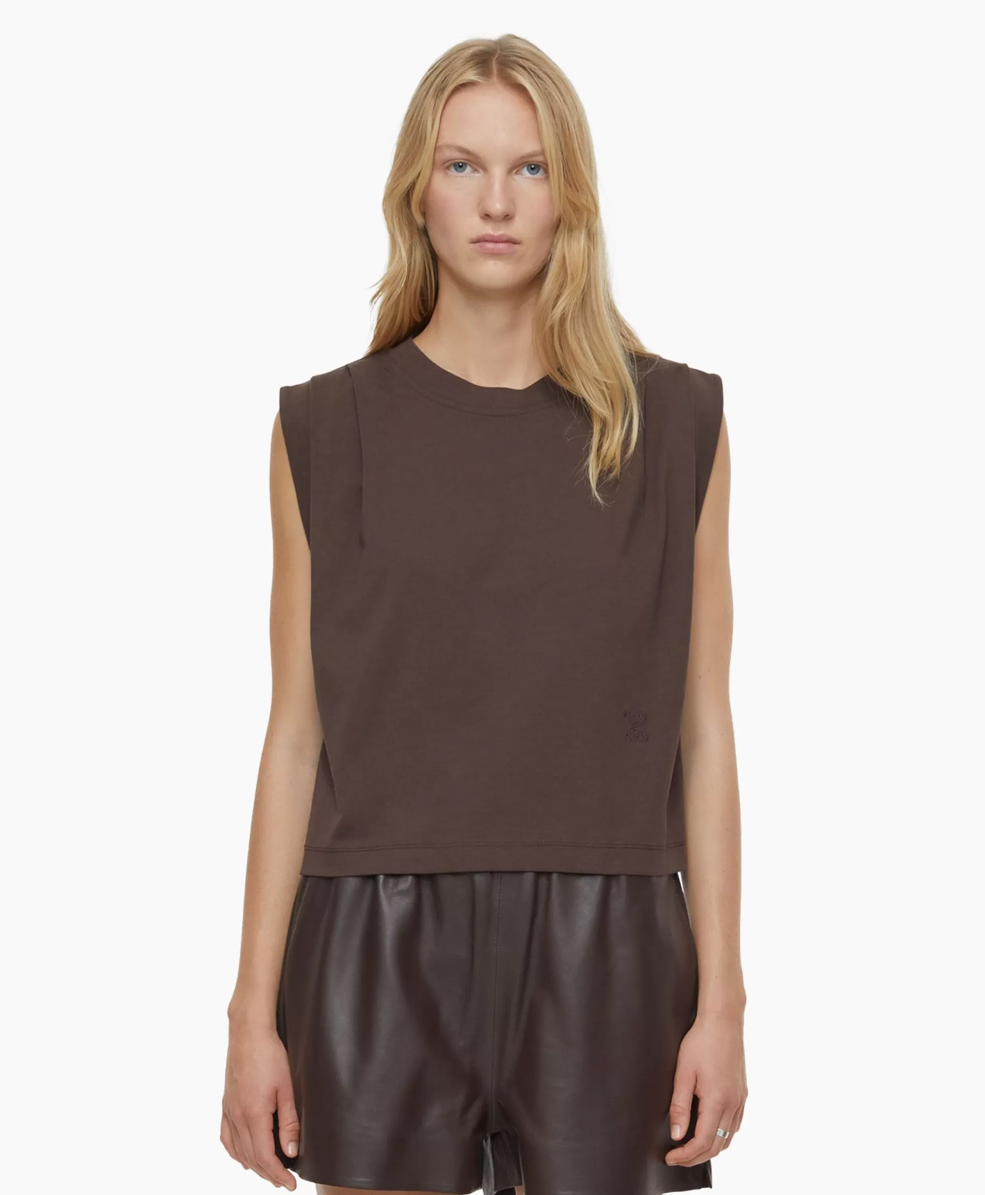 Top Senza Maniche con Pieghettatura Elegante - Chiusura Frontale Bruin, Magliette Casual e Comode per Look Estivi Freschi