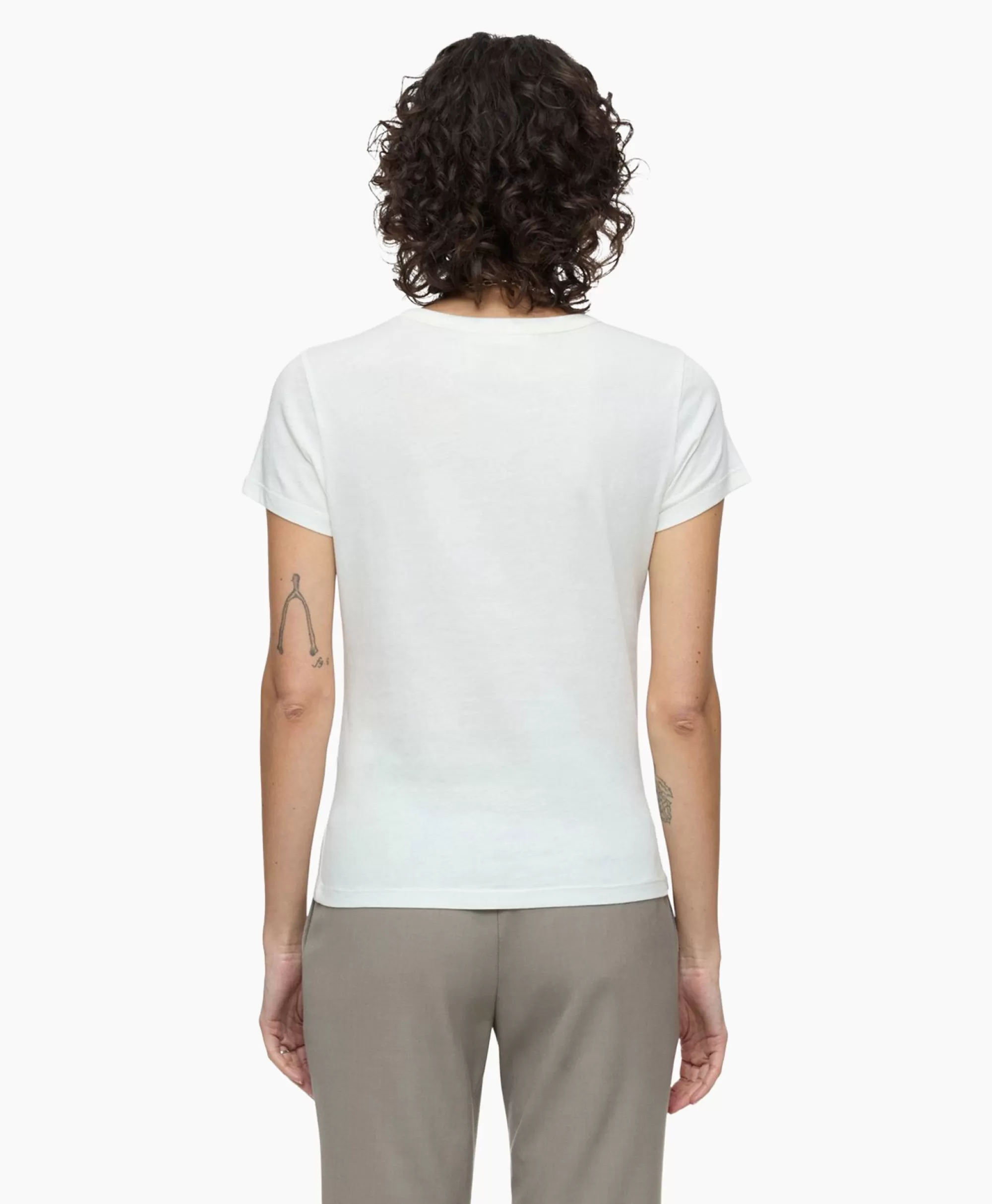 Maglietta Classica Collo Tondo Manica Corta - T-Shirt Essentials in Ecru per Stile Casual