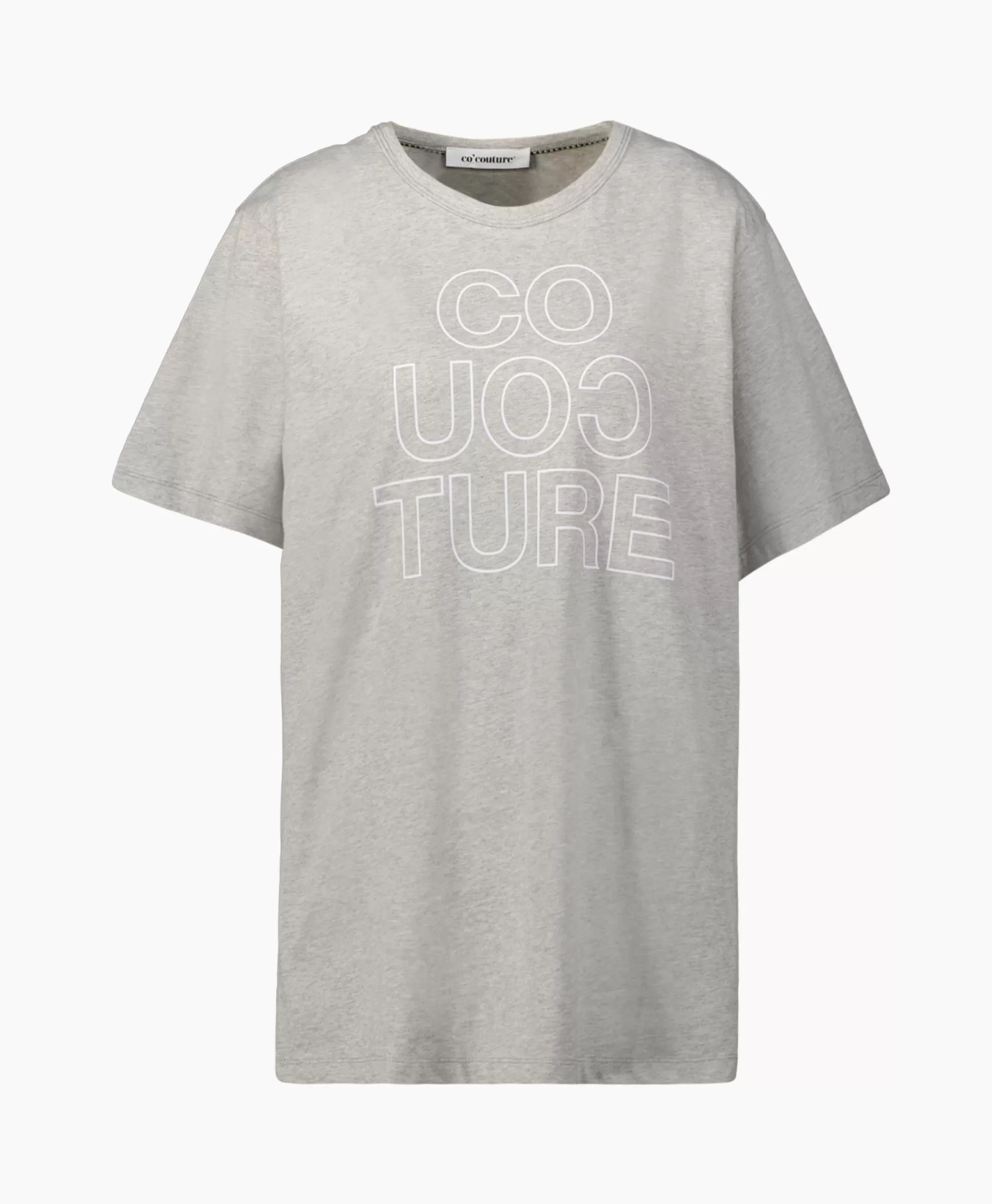 Co'Couture | Maglietta Oversize Manica Corta con Contorno Grafico | Grigio Cenere per Stile Minimalista