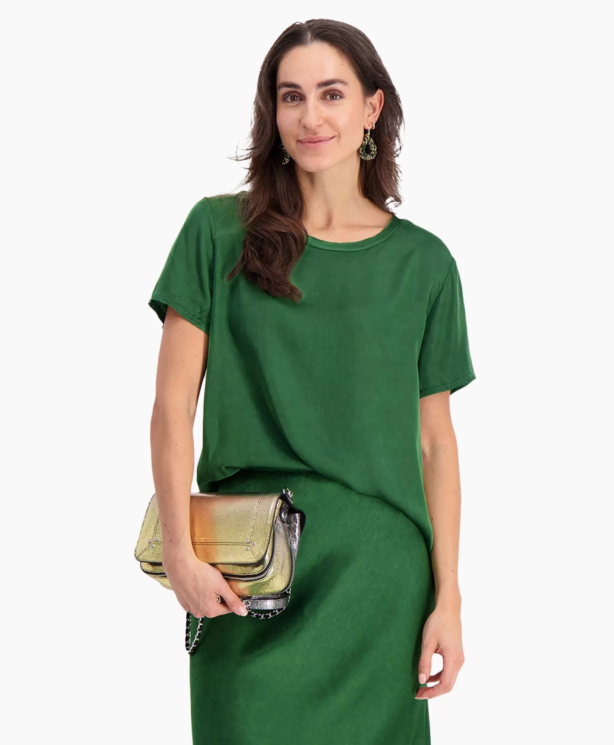 Magliette & Top D’Arc - Top con Scollo Tondo in Verde Naturale