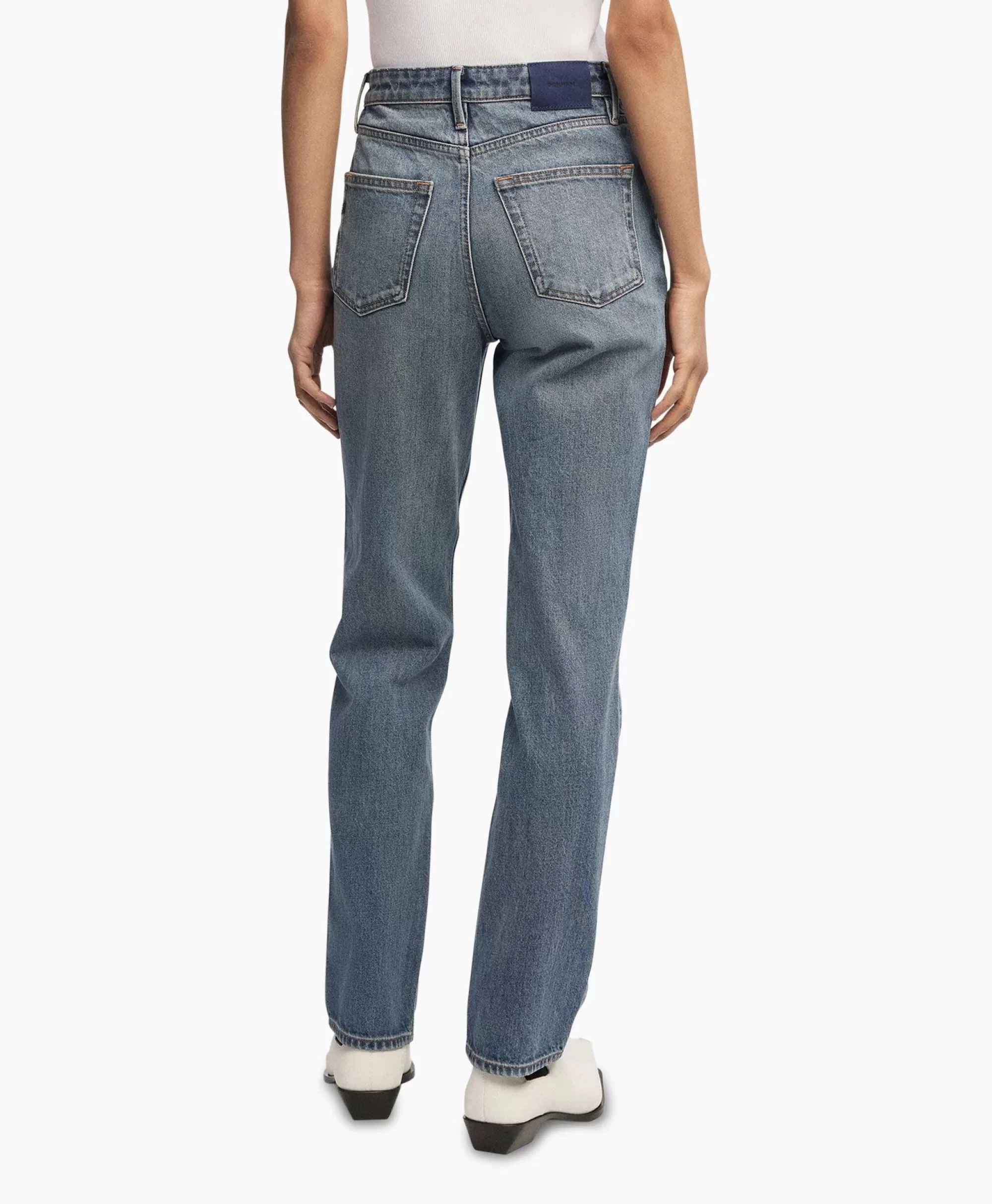 Denham Jeans Suki-AB: Pantaloni Casual in Denim Sbiancato con Fodera - Bianco Sporco Confortevole Stile Moderno