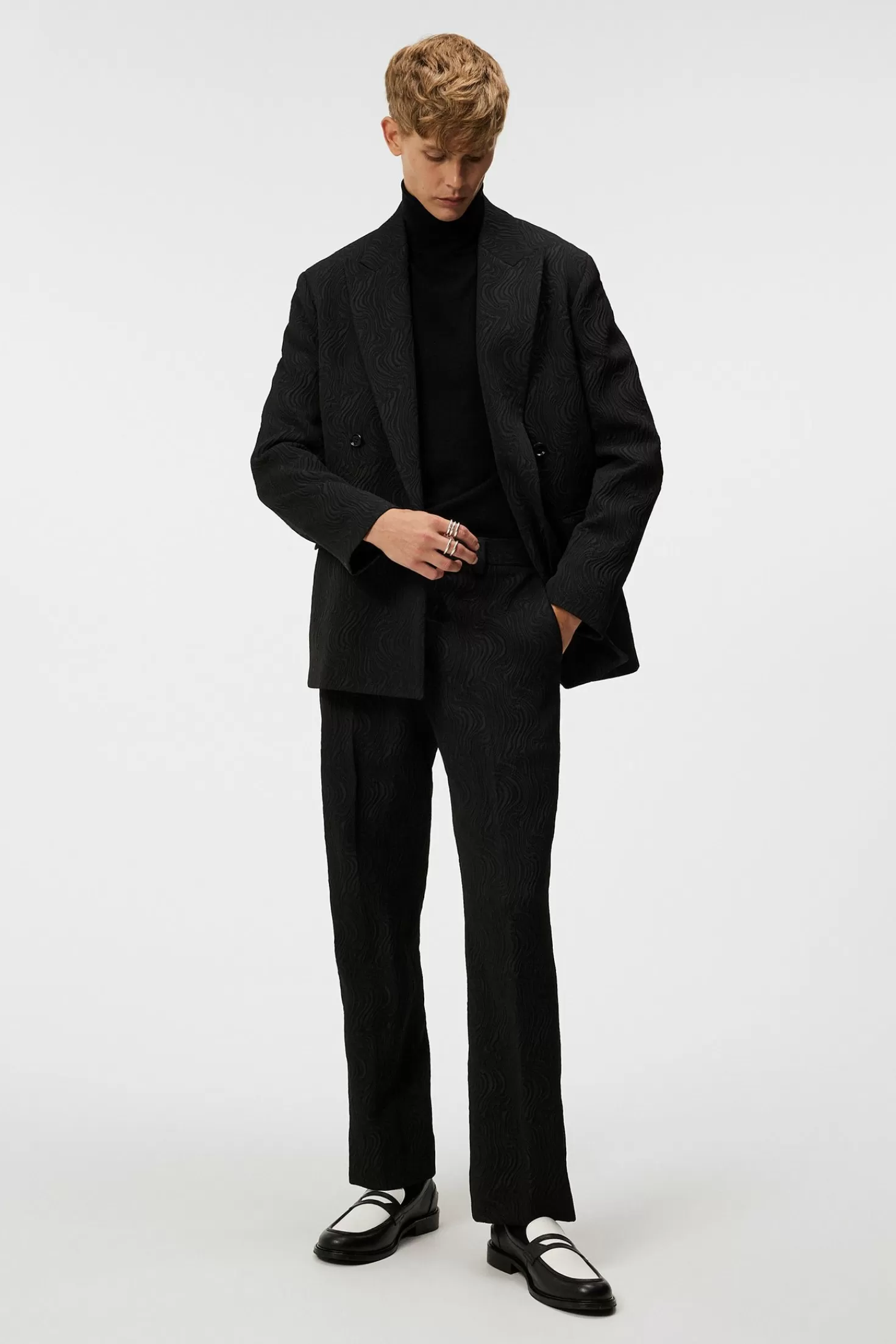 Pantaloni Eleganti in Jacquard con Design a Vortice - Collezione Uomo J.Lindeberg

（：，