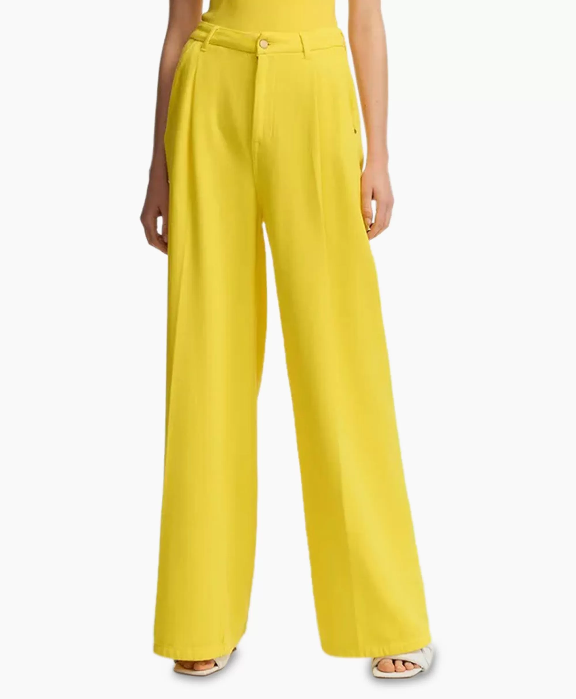 Pantaloni Jeans Essentiel Antwerp Faniel - Iconici Denim Slim Fit con Cuciture Contrastanti, Tinta Giallo Senape per Stile Casual Moderno