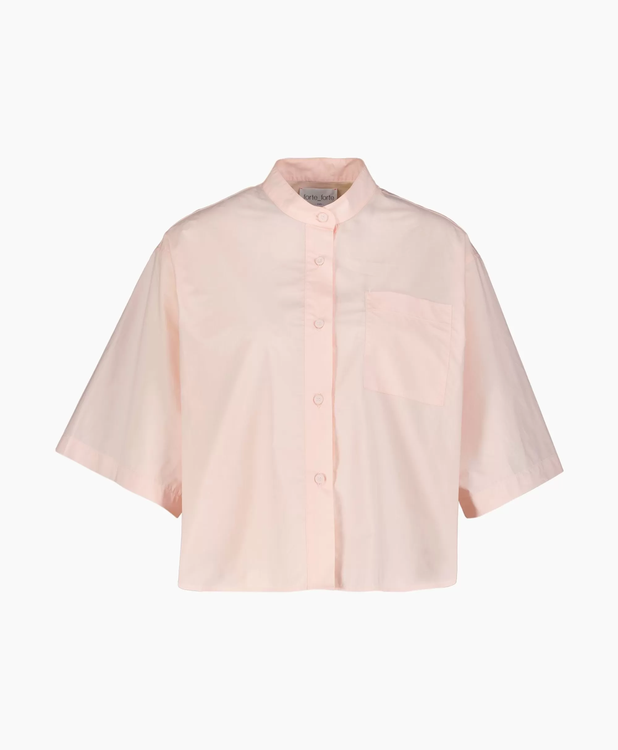 Camicia Femminile in Cotone BCI Popeline con Mezzemaniche - Delicata e confezionata da Forte Forte, tonalità rosa polveroso