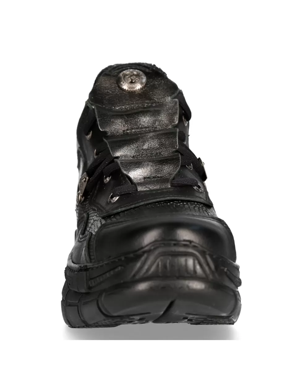 Scarpe Sportive New Rock FURIOUS - Design Futurista con Rivestimento M-CRASH001-C25, Tomaia in Pelle Strutturata per Massima Resistenza, Suola Ammortizzata con Tecnologia Antishock, Disponibile in Versione C25 Nero Opaco