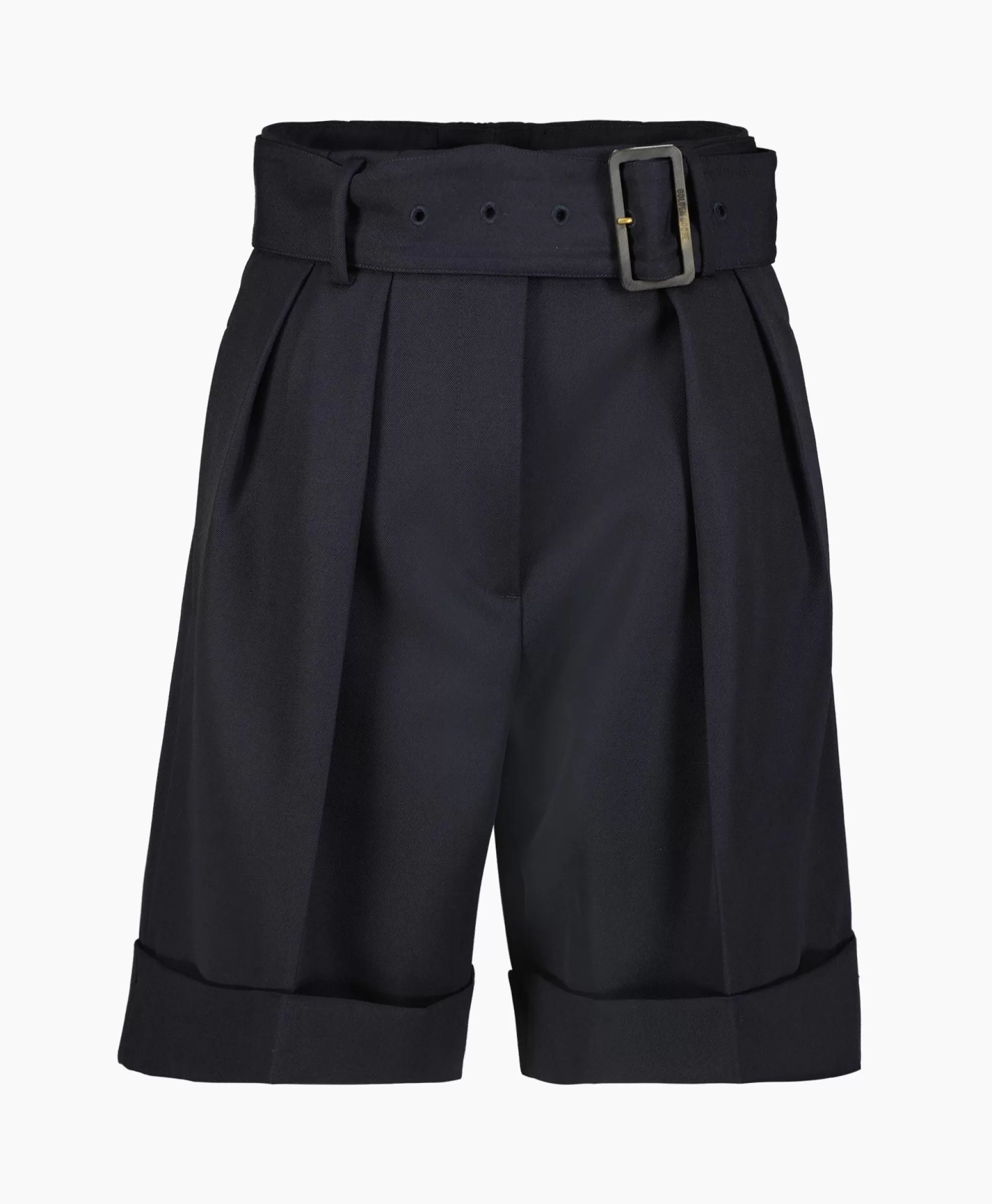 Pantaloncini Golden Goose W's in Gabardine Compact - Blu Scuro Intenso per Stile Casual

（：，，，，，）