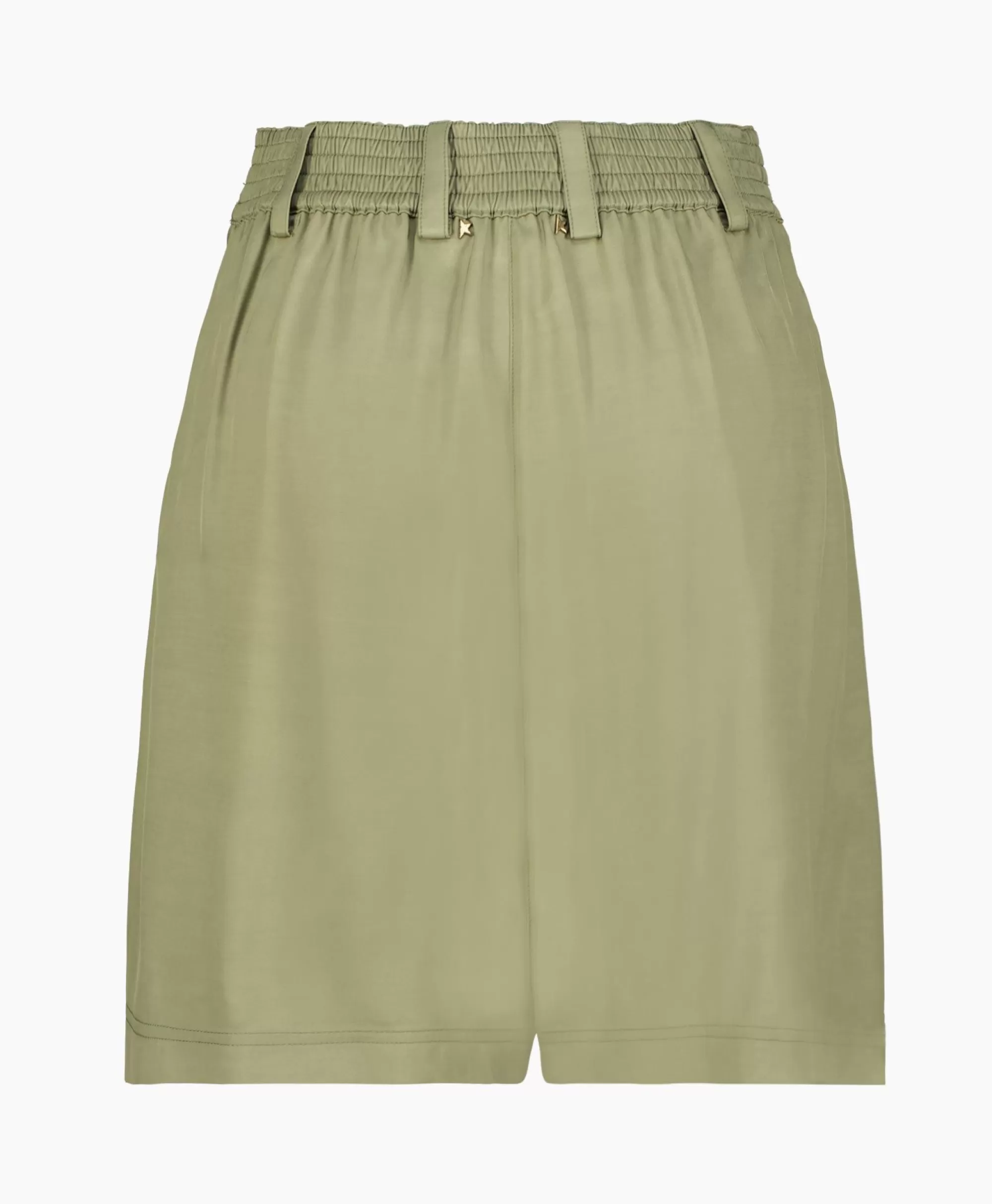 Golden Goose Donna - Pantacorti Journey Design Plissettato Leilah in Tessuto Fluido Visco Color Cachi