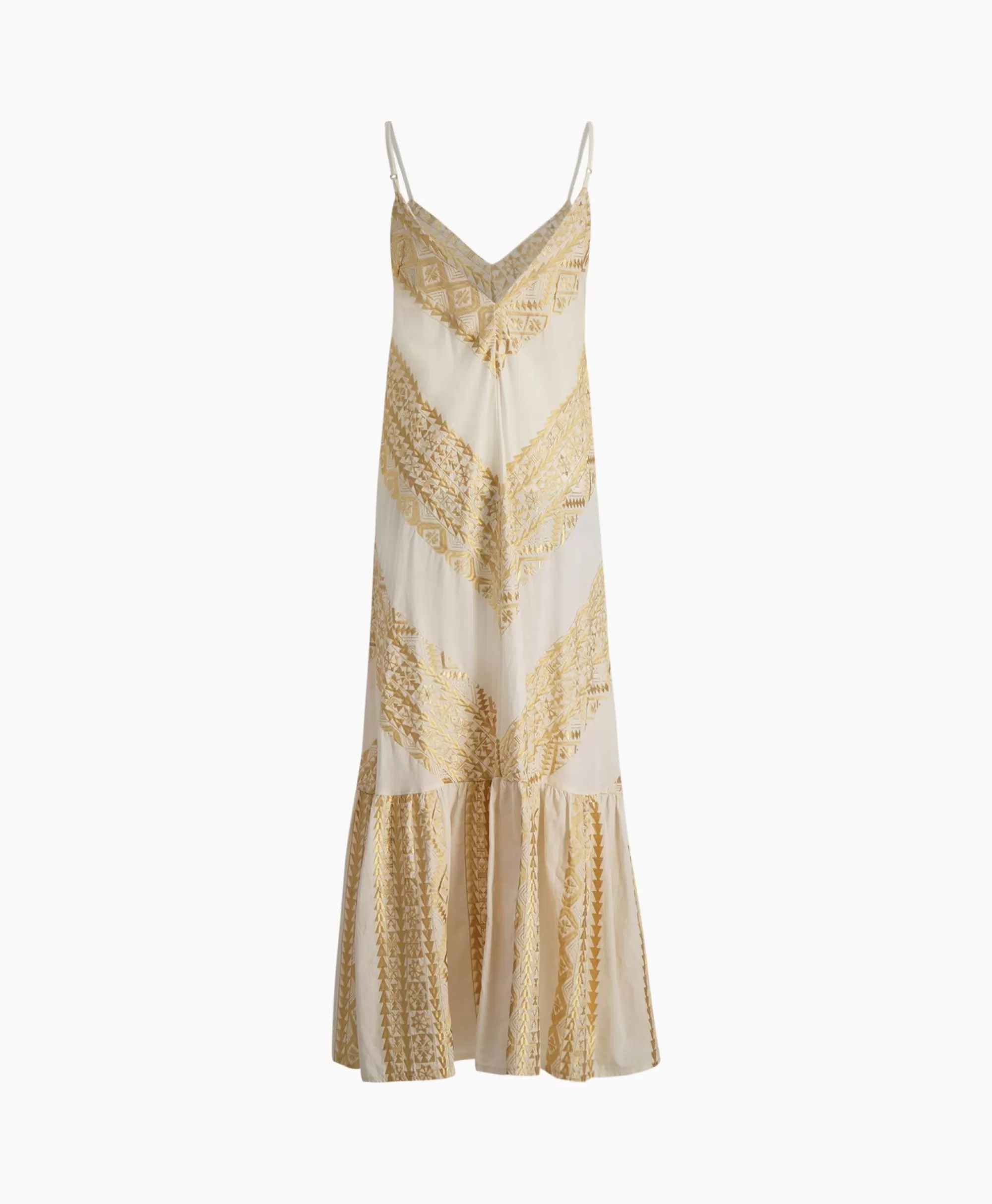 Abito da Sposa Elegante in Stile Greco Arcaico | Vestito Lungo Maxi con Cinghie Antiche e Design Continuo - Tinta Avorio e Naturale