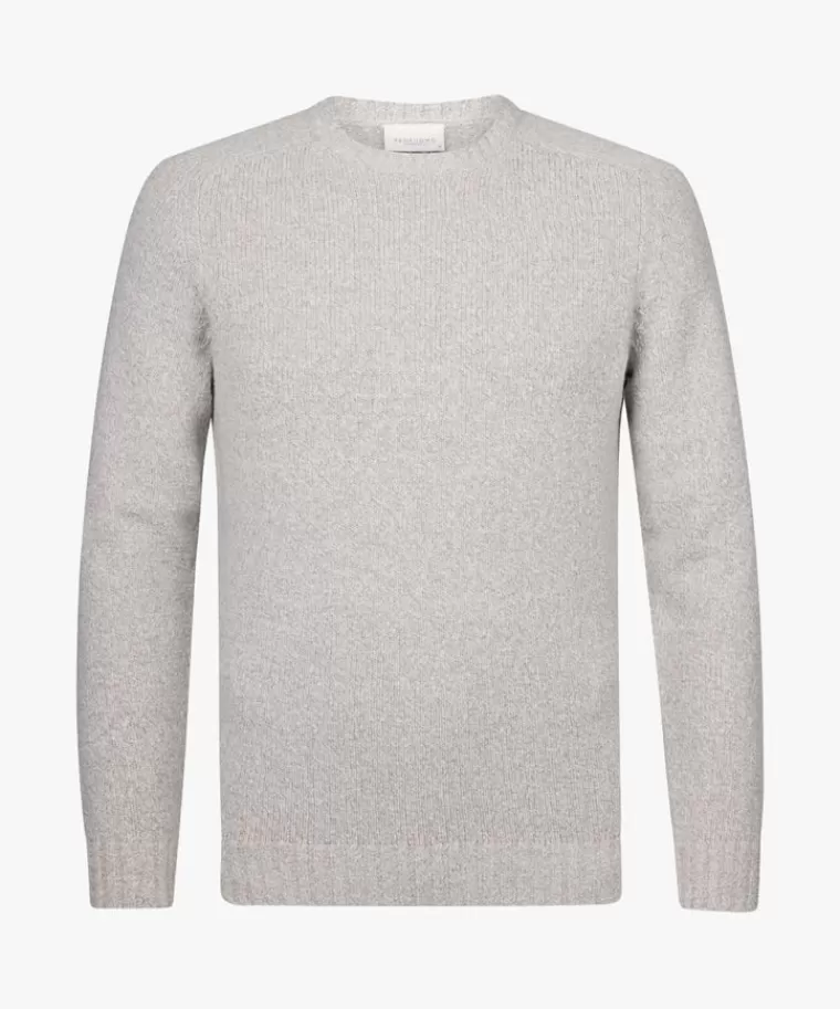 Maglione invernale Profuomo - Lana bollita morbida collo alto grigio antracite, promozione autunnale