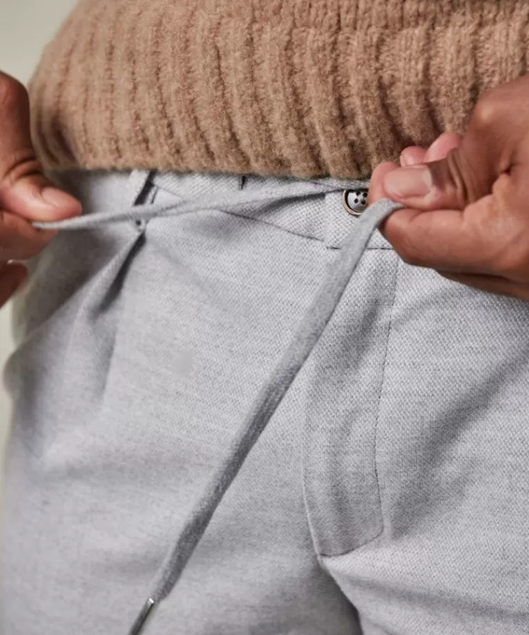 Profuomo Pantaloni Sportivi in Flanella di Cotone Grigio Chiaro - Taglio Slim Confortevole con Prezzo Imbattibile