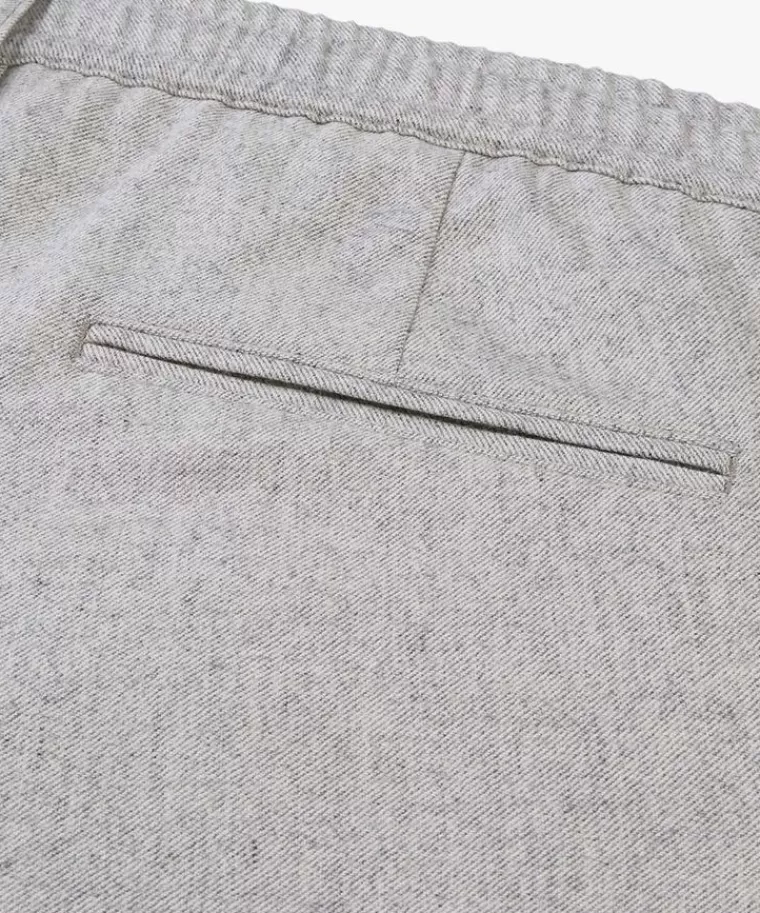 Profuomo Pantaloni Slim Fit in Flanella di Lana Sportiva - Grigio Chiaro, Ultimo Arrivo