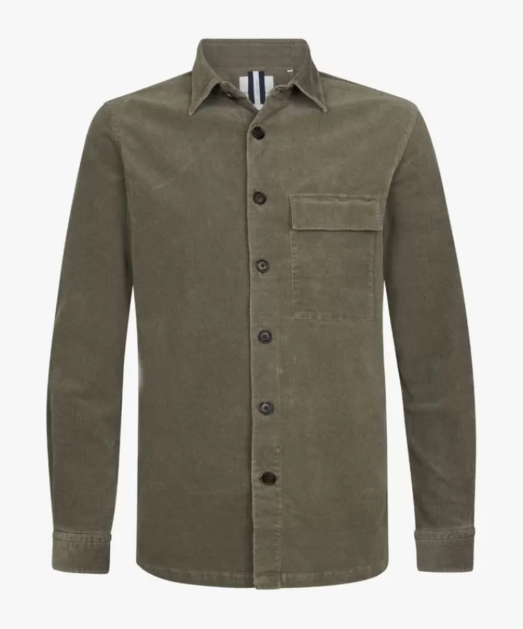 Giubotto oversize in velluto a coste Profuomo - Verde bosco per look casual elegante - Tessuto premium autunno/inverno