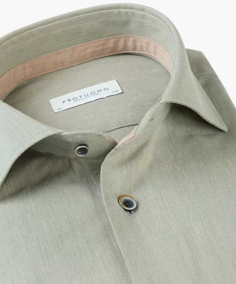 Camicia in Flanella Profuomo Verde Bosco - Stile Casual Elegante