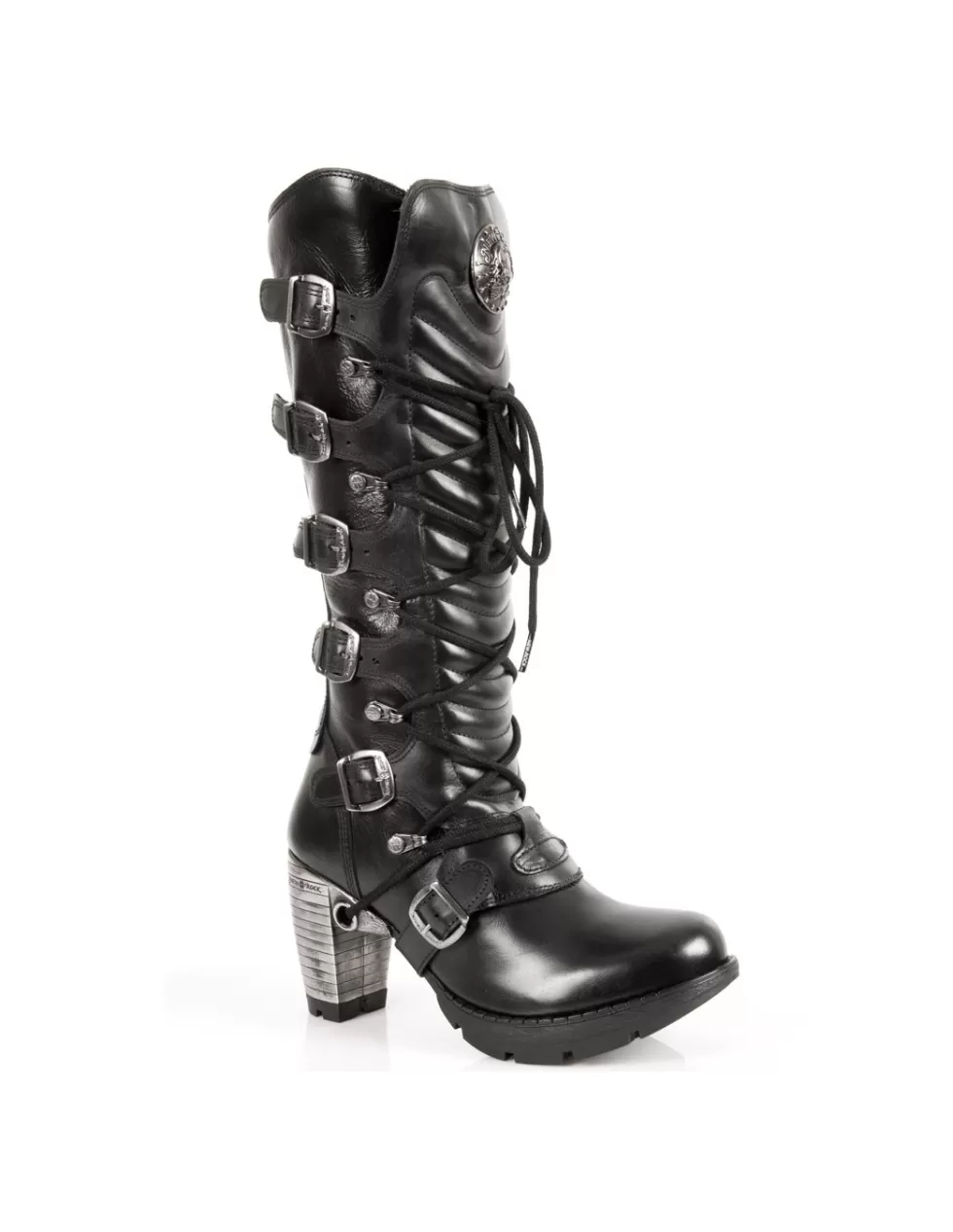 Stivali Alti con Tacco New Rock - Stile Militare Robusti per Trekging, Modello M-TR004-S1