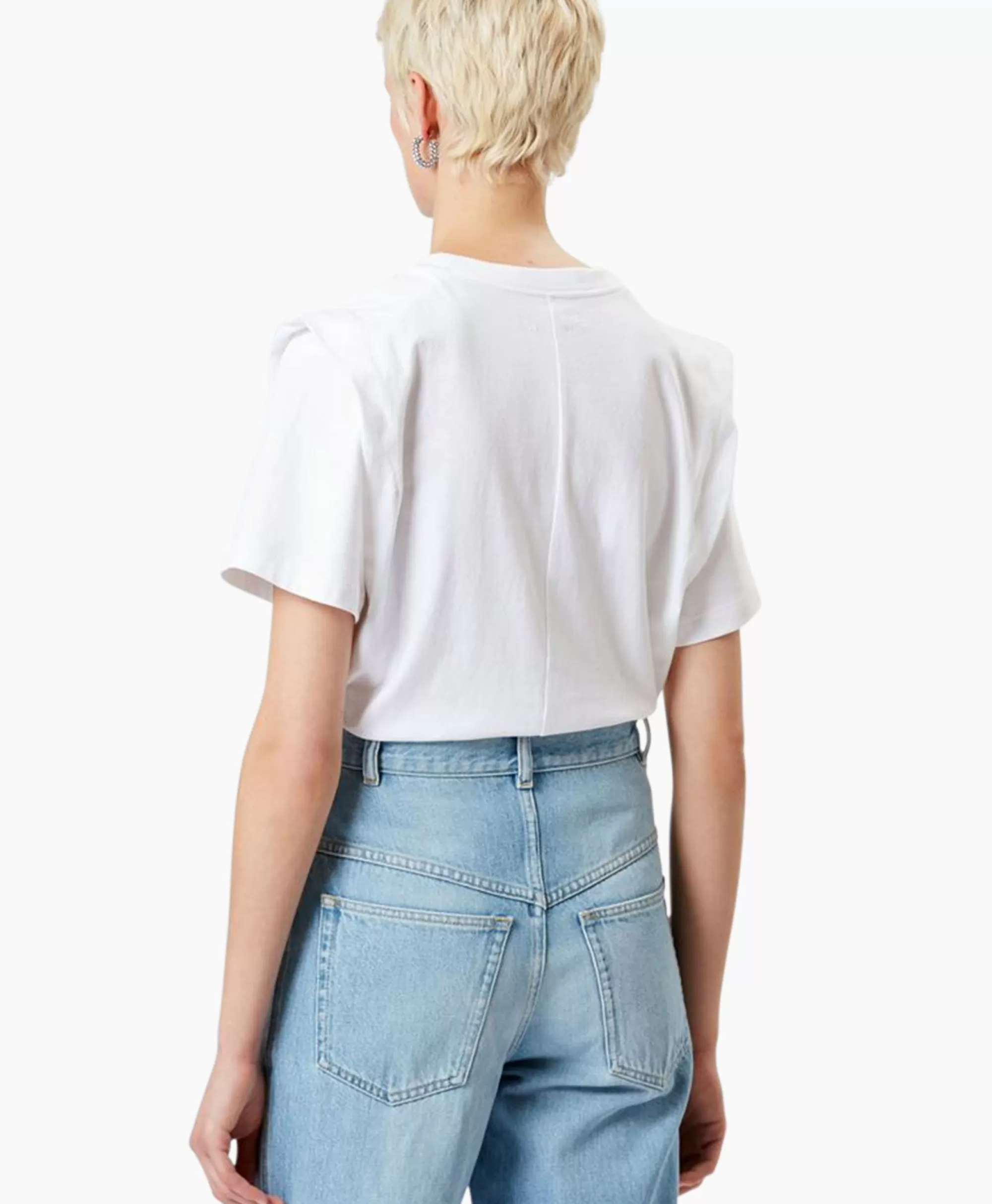 Maglietta Isabel Marant Zelitos-Ga in Bianco - Maniche Corte Casual con Design Minimalista