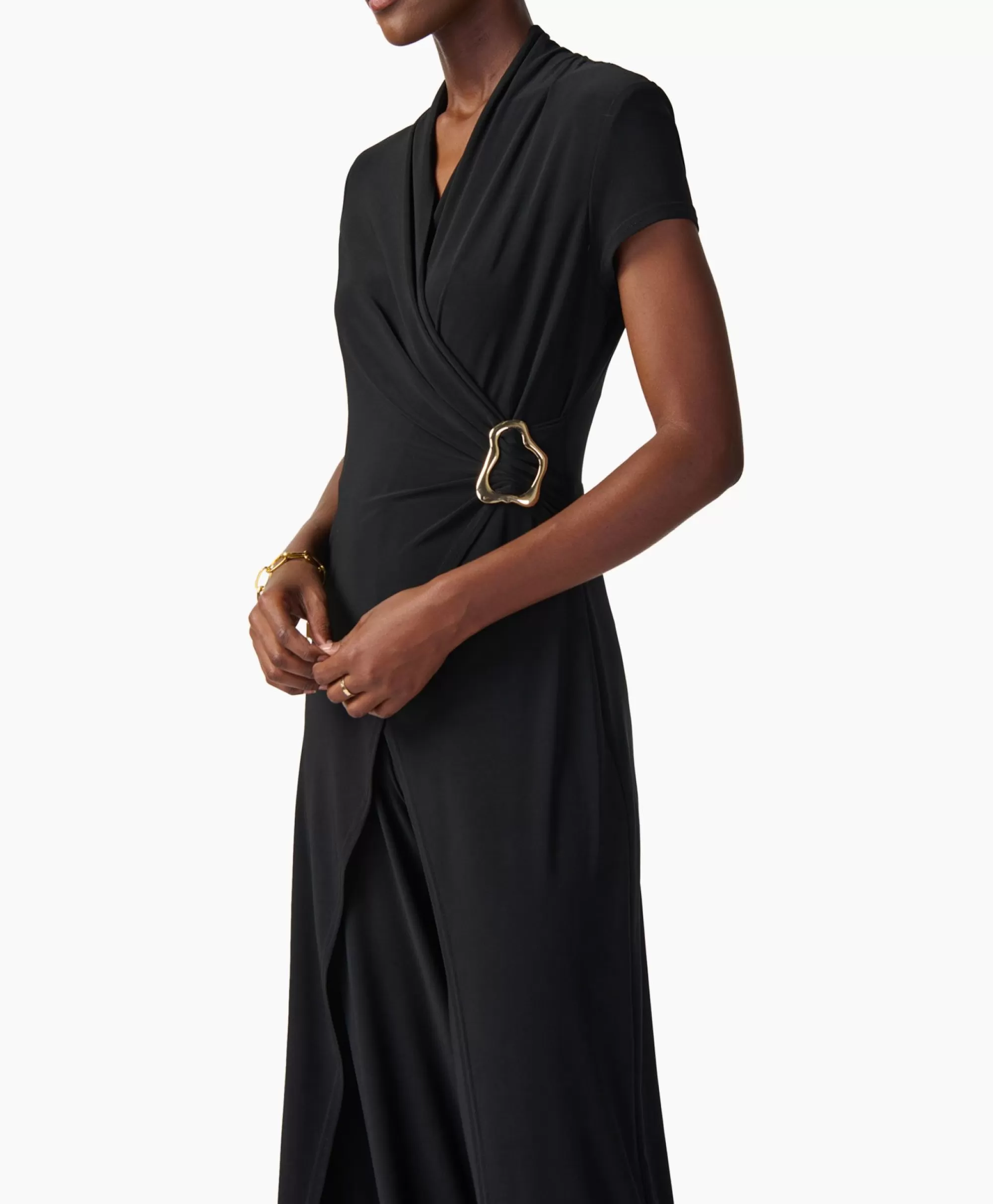 Tuta Joseph Ribkoff Nero Opaco con Maniche Corte - Abito Monospalla Elegante per Serate Moderne