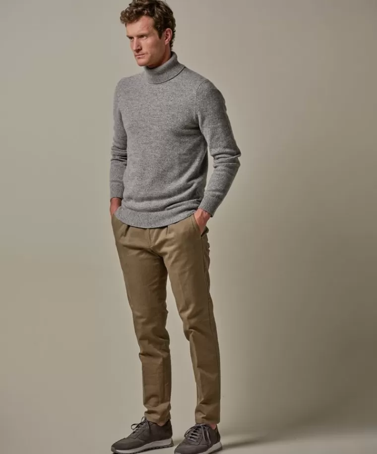Profuomo Pantaloni Chino Uomo Taglio Rilassato - Verde Militare in Offerta Speciale