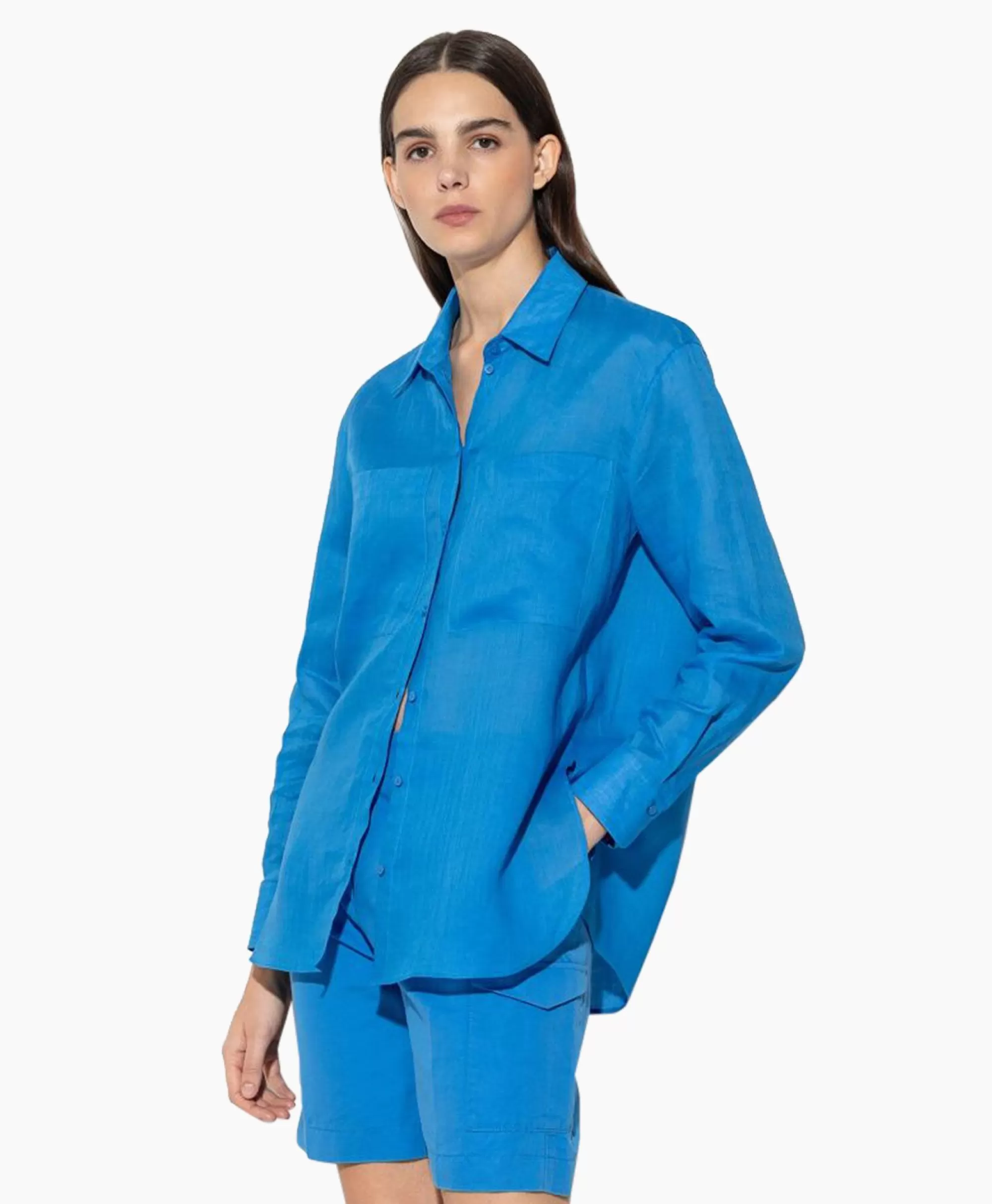 Camicia Elegante Luisa Cerano Modello 298331 in Tonalità Blu Elettrico - Tessuto Premium Confortevole
