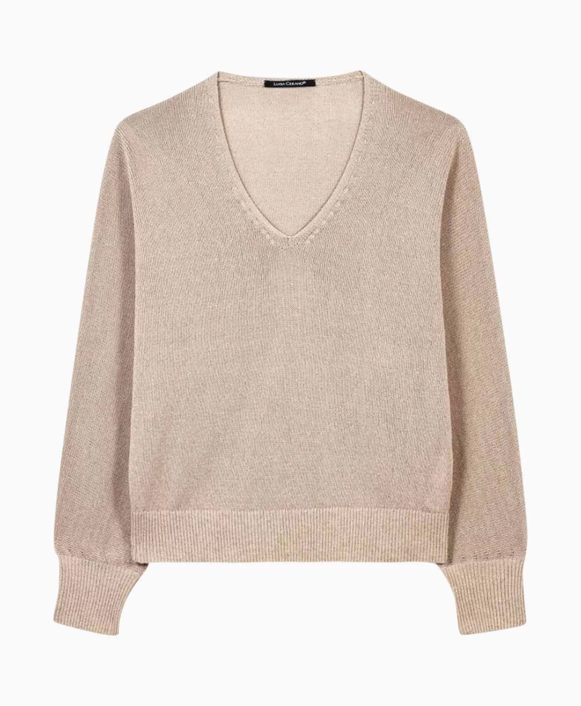 Maglione Autunno-Inverno Luisa Cerano: Design Elegante e Confortevole, Codice 198361/5335-0, Colore Sabbia Naturale