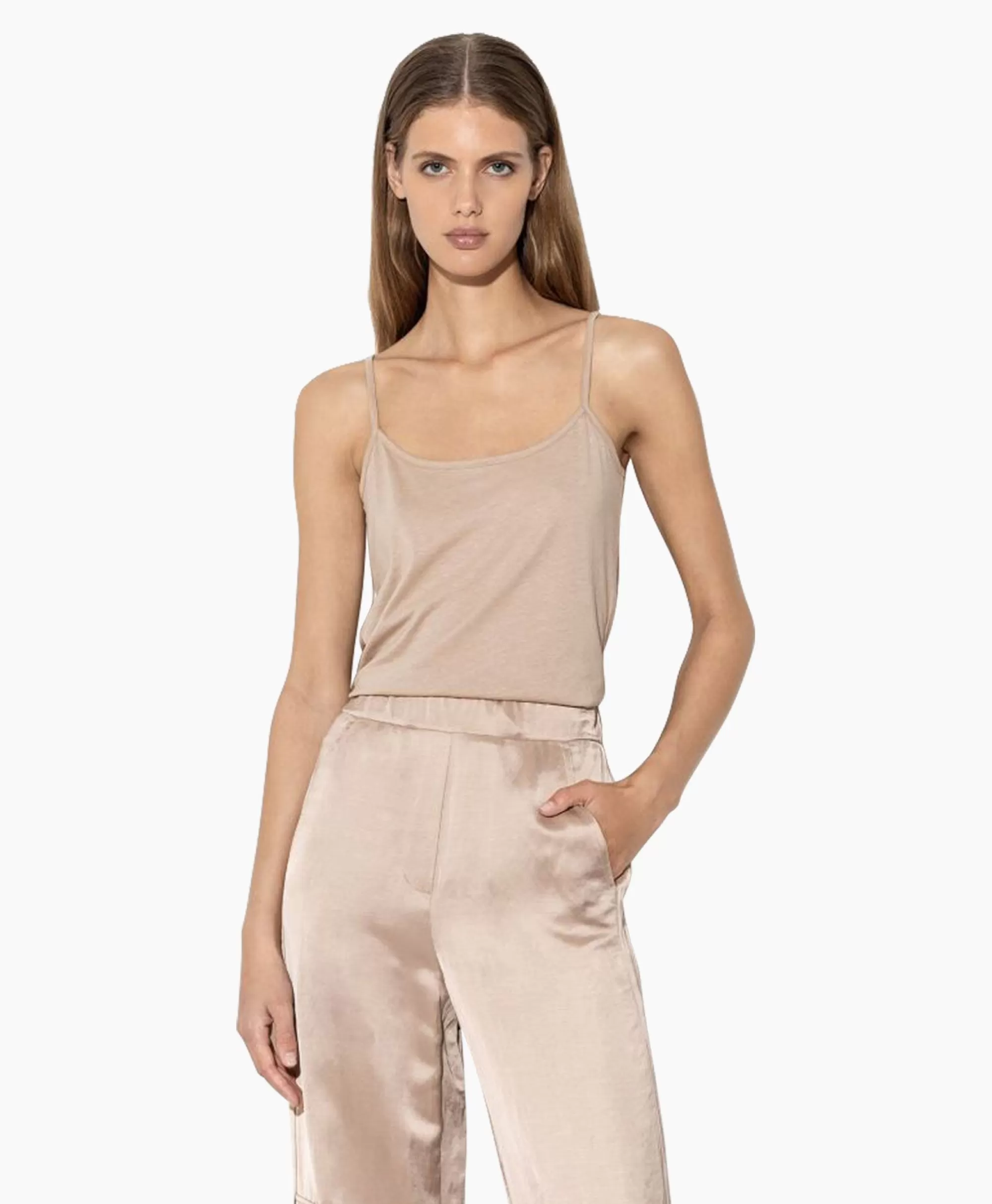 Luisa Cerano T-Shirt Elegante in Tinta Unica Beige, Top Confezione Premium Mod. 398873 per Stile Casual-Chic