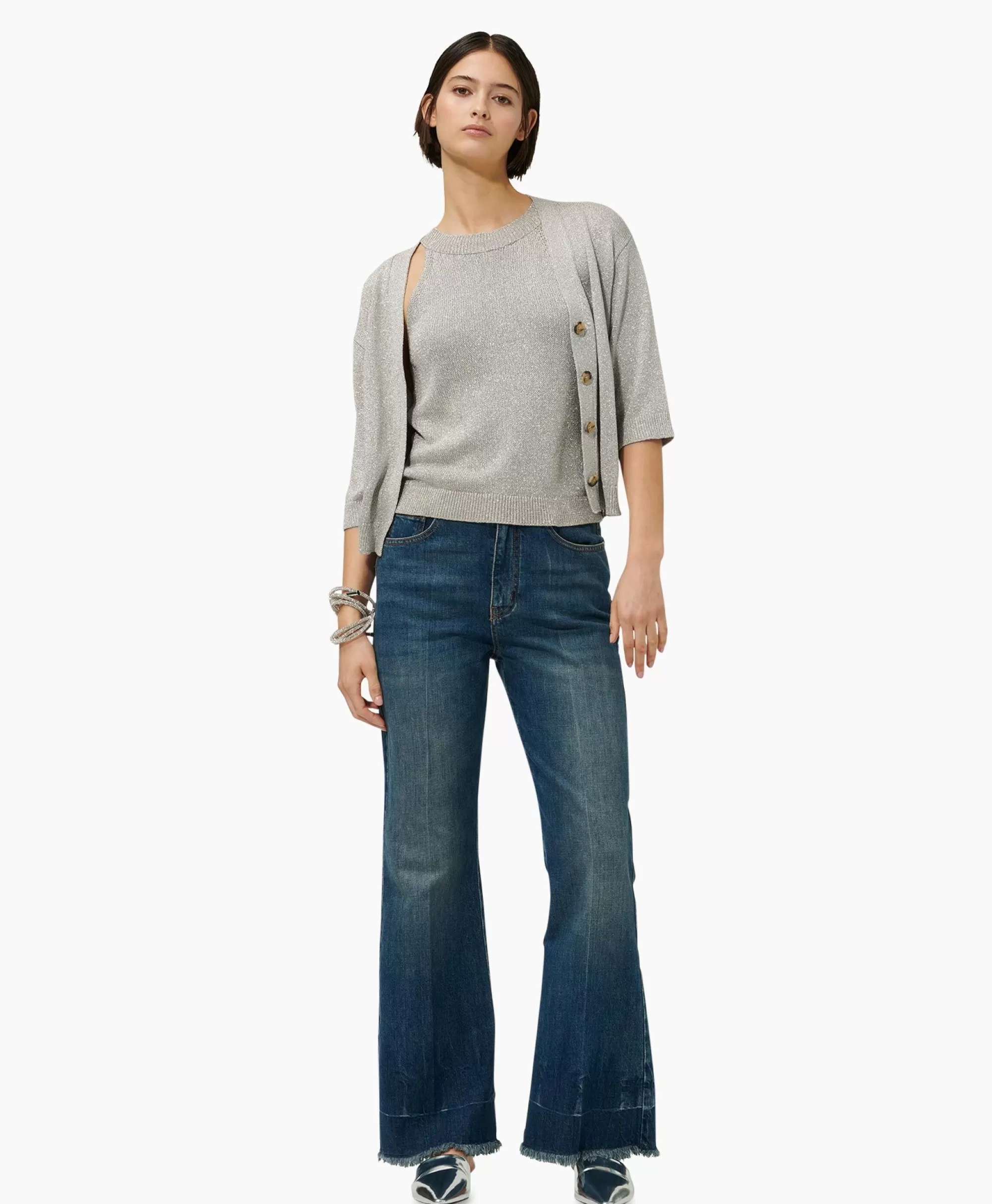 Luisa Cerano Giacca Imbottita Elegante - Modello 488310/5157 in Grigio Chiaro per Autunno/Inverno