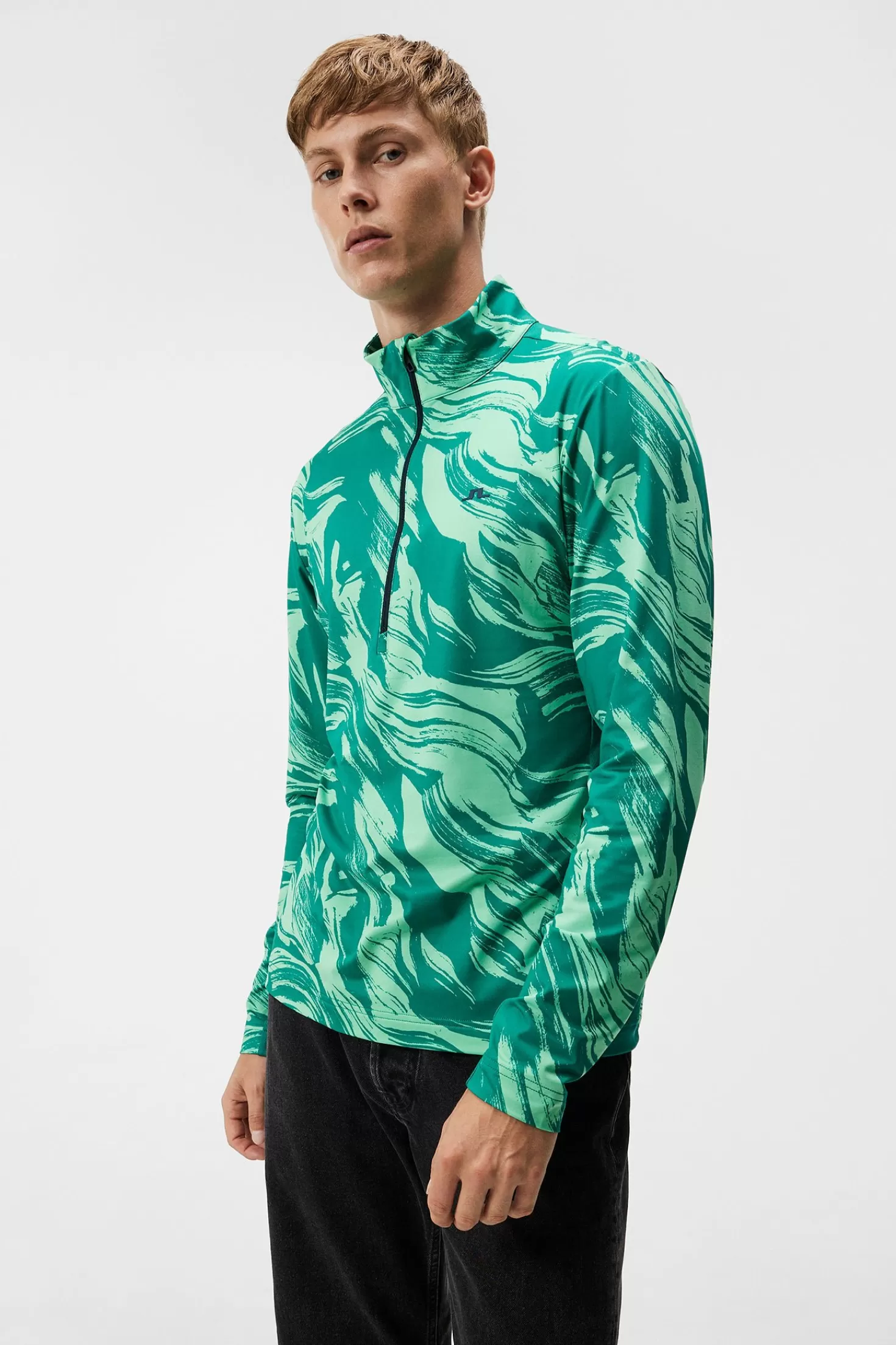 J.Lindeberg Maglione Con Stampa Luke - Mezza Cerniera Termica Strato Intermedio, Prezzo Conveniente per Stile Casual